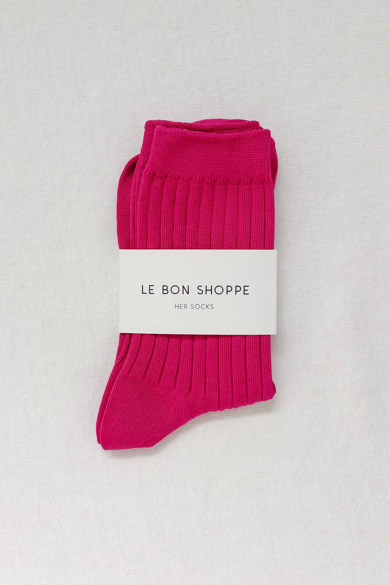 Mercerized Cotton Ribbed Socks in Porcelain