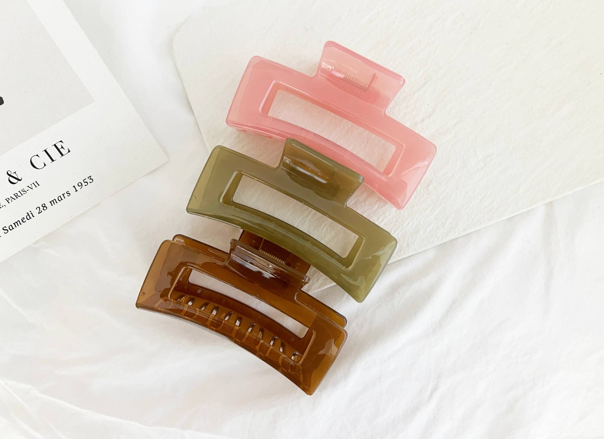 Olive Green Jumbo Jelly Hair Clip