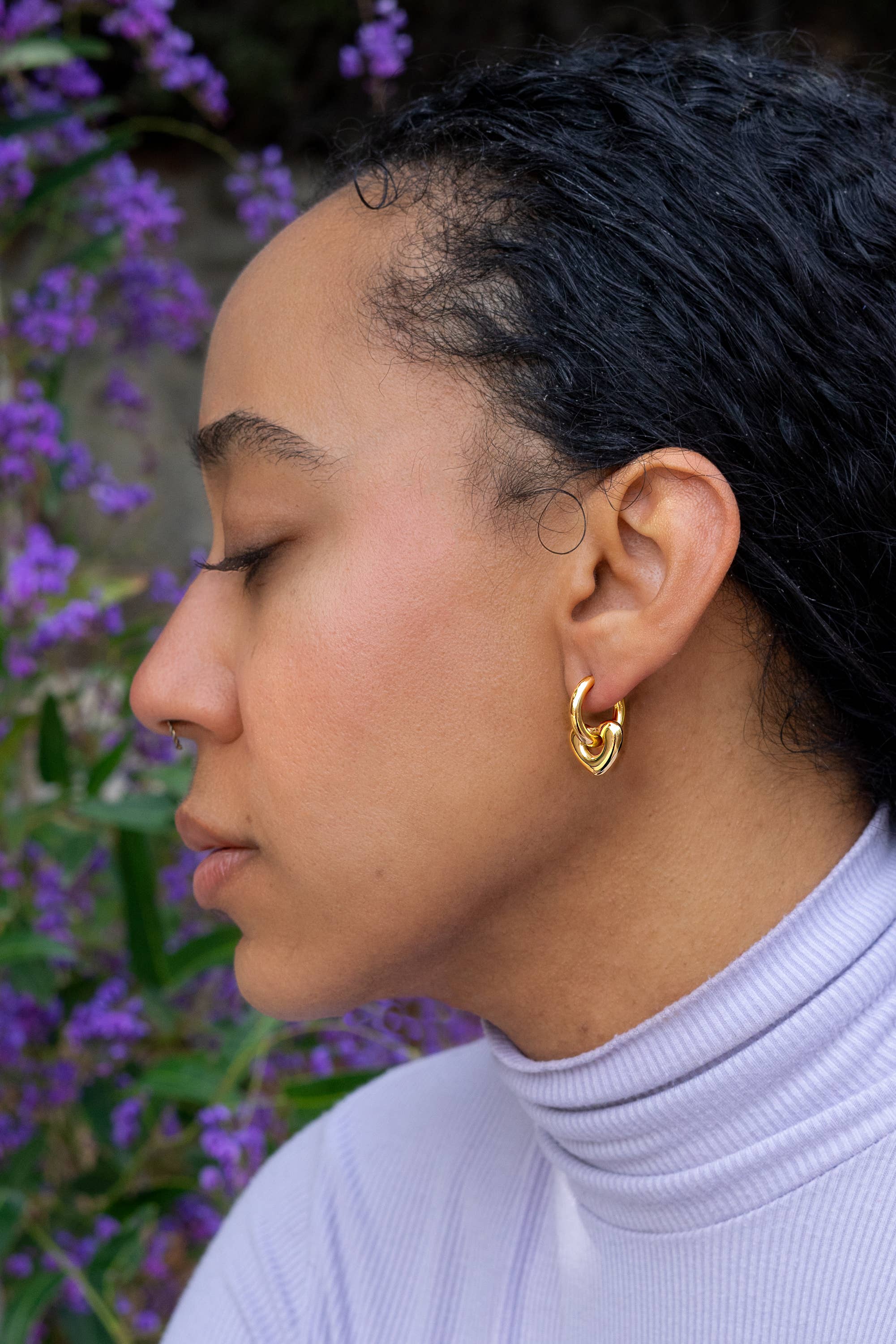 Skip a Beat Hoop Earrings in Stainless Steel