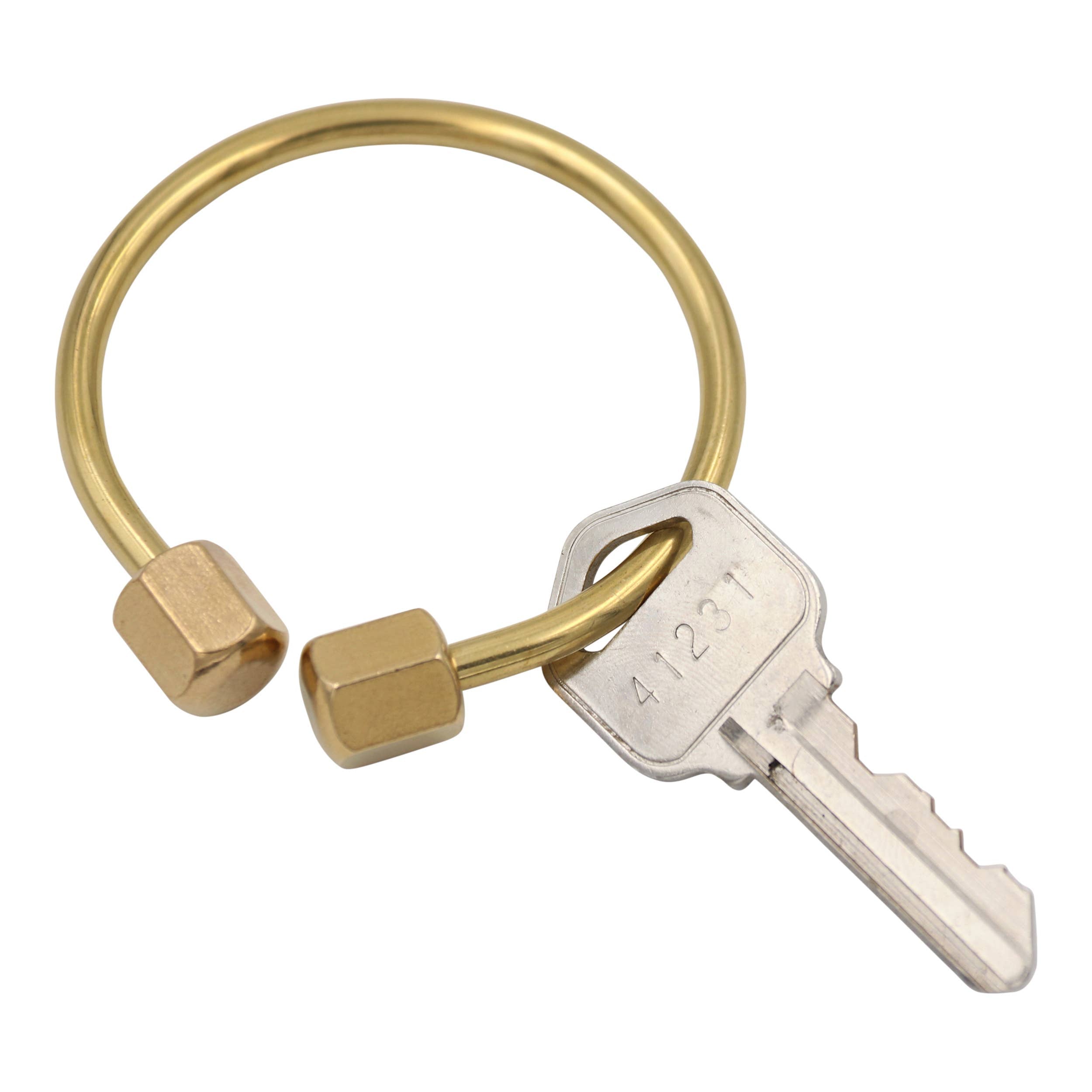 Brass D-Ring Keychain with Screw Closure