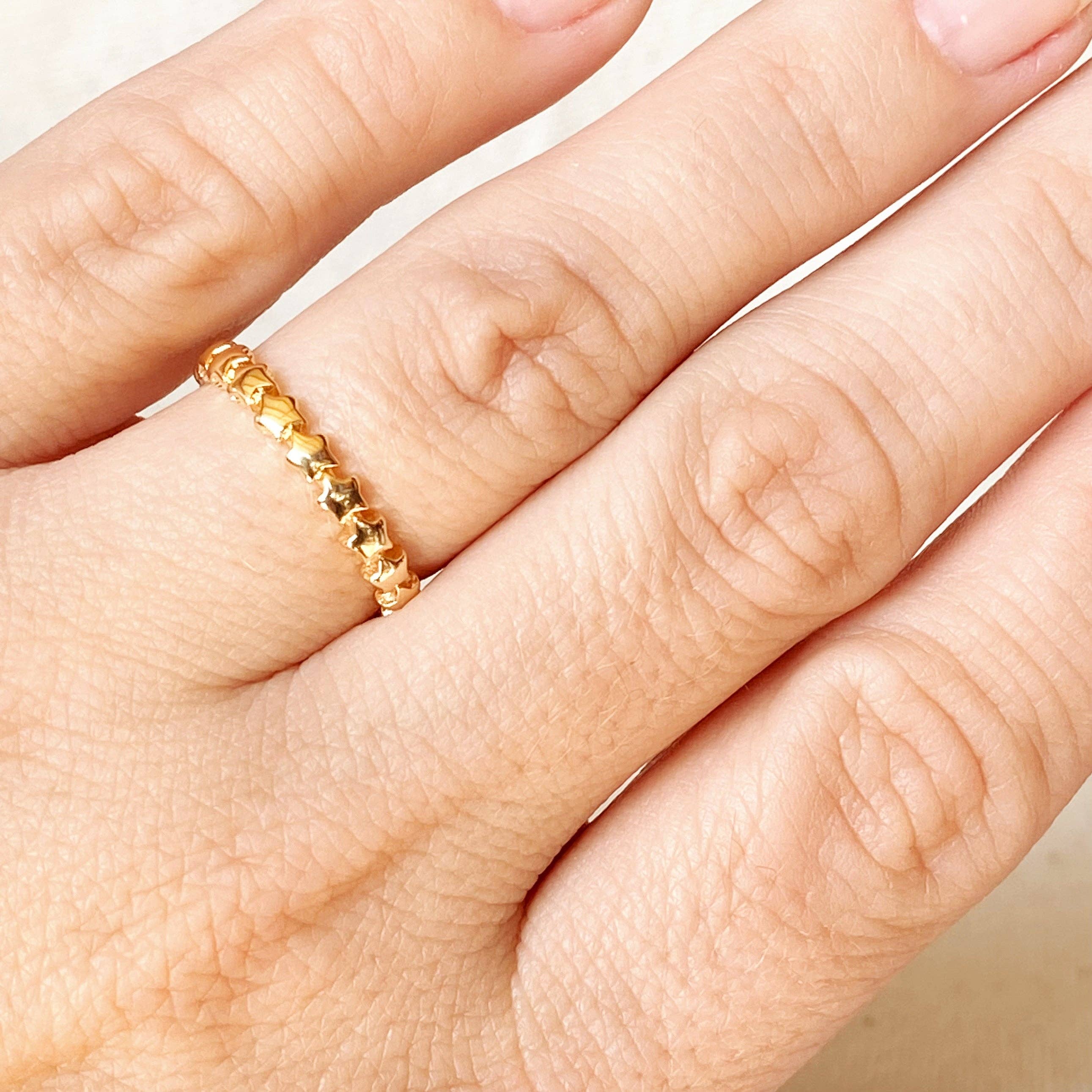 18k Gold Filled Stackable Stars Ring: 7