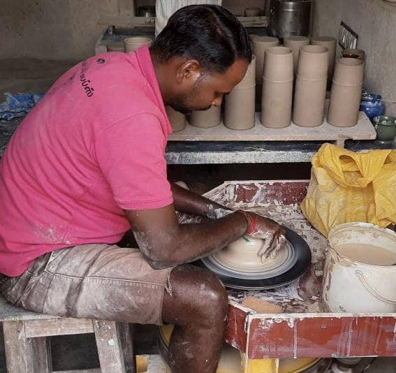 Small Rustic Handmade Artisinal Off White Mug