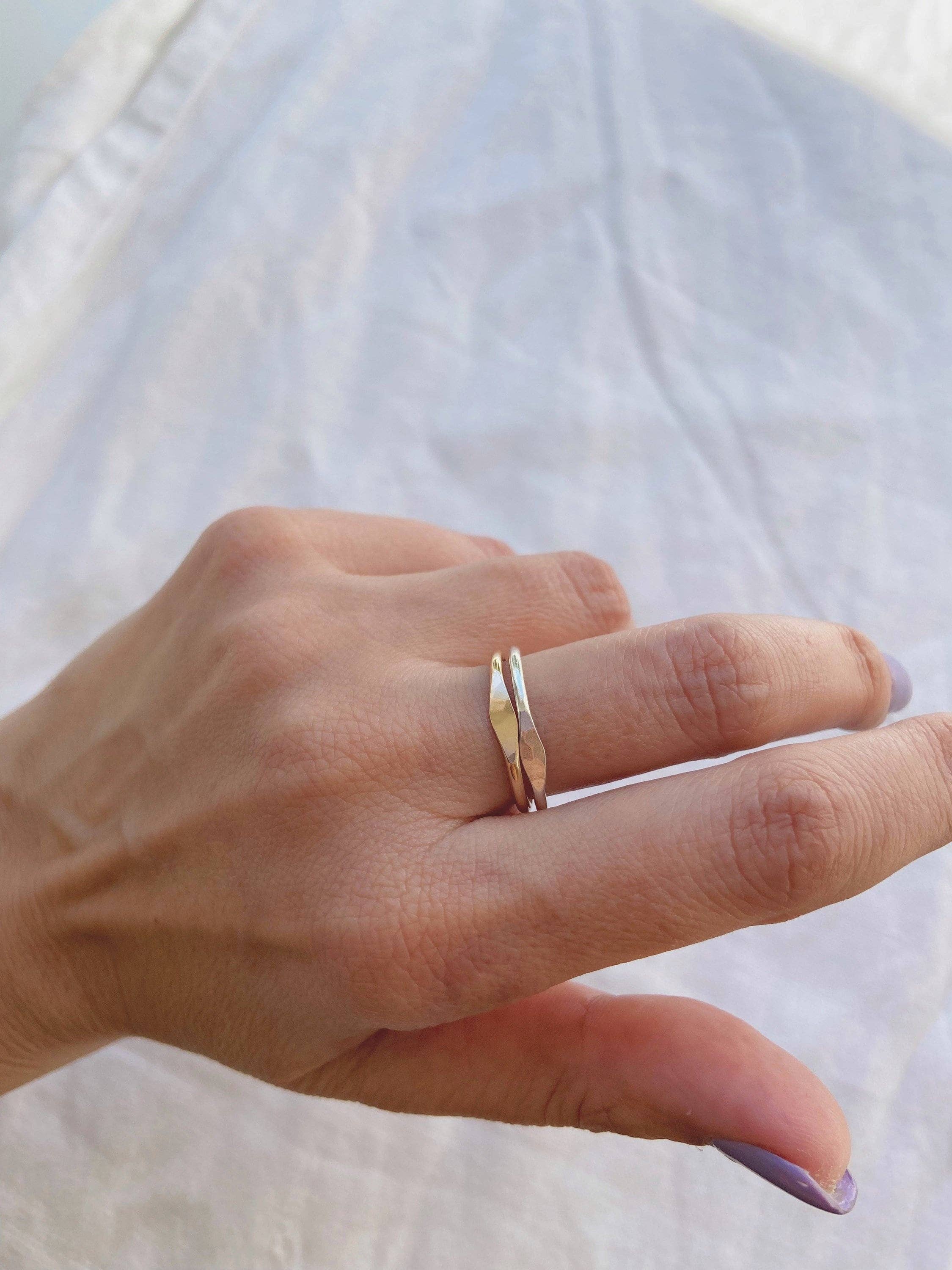Gold Fill Signet Stacking Ring - Size 7