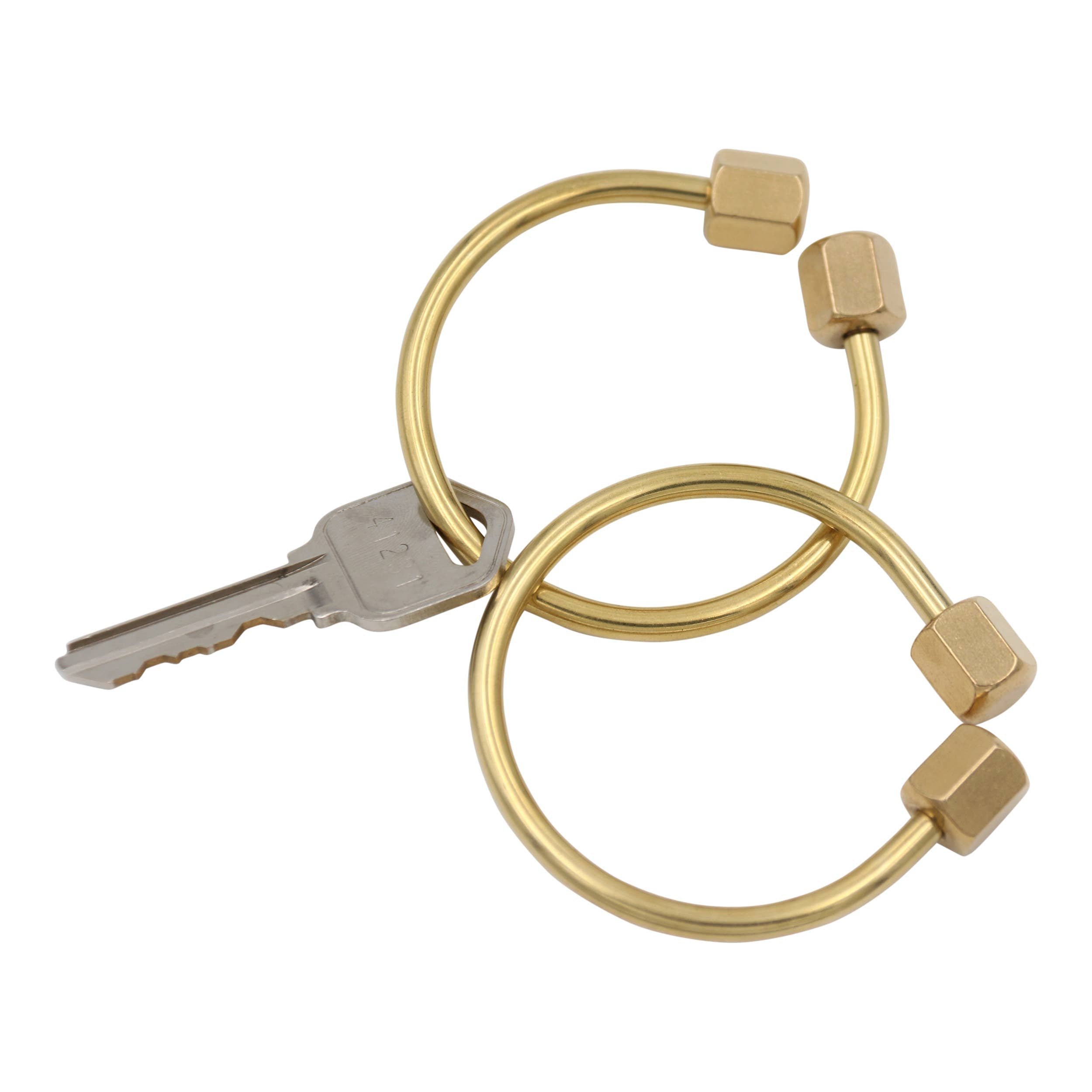 Brass D-Ring Keychain with Screw Closure