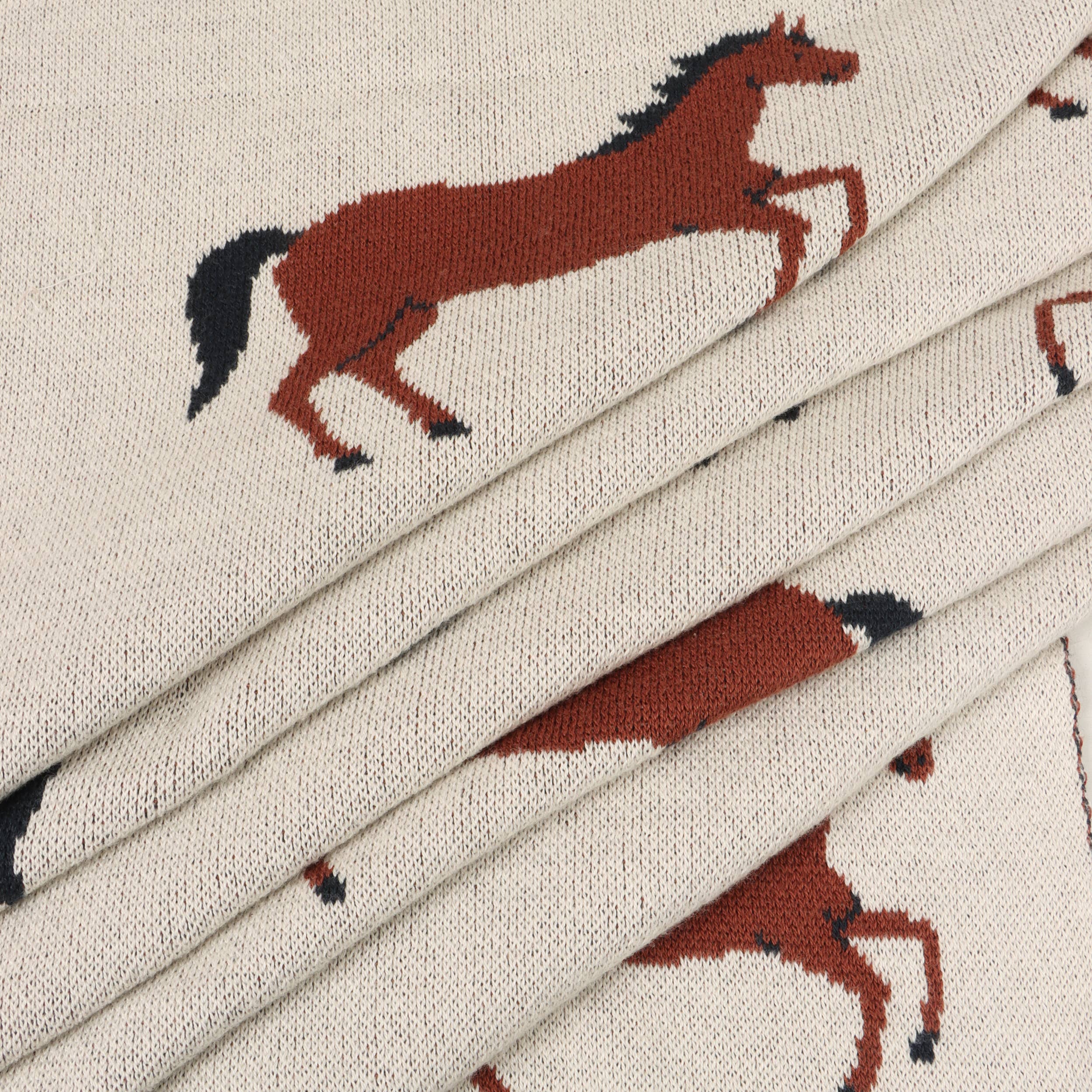 Organic Cotton Horse Print Baby Blanket
