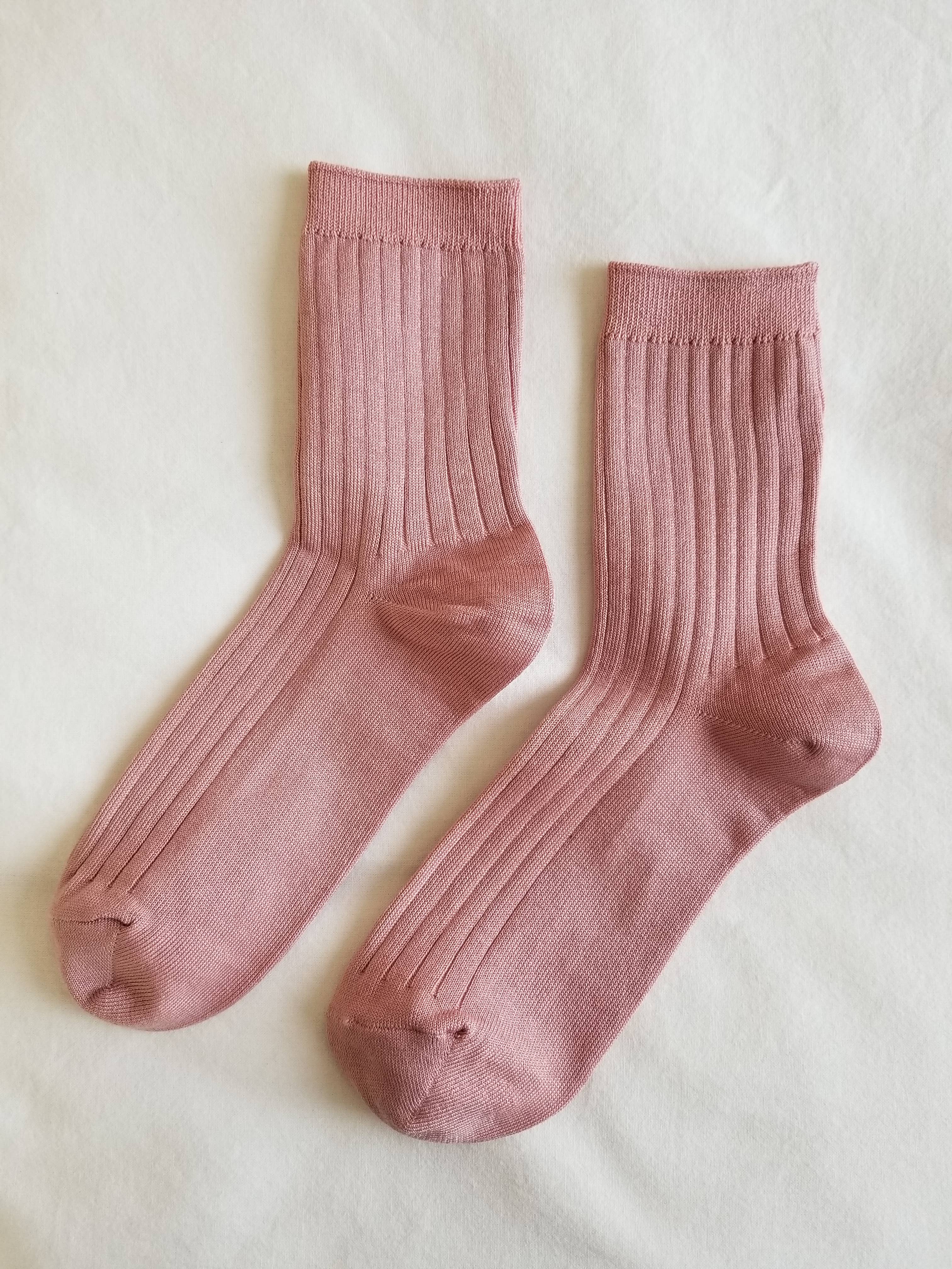 Desert Rose Mercerized Cotton Ribbed Socks