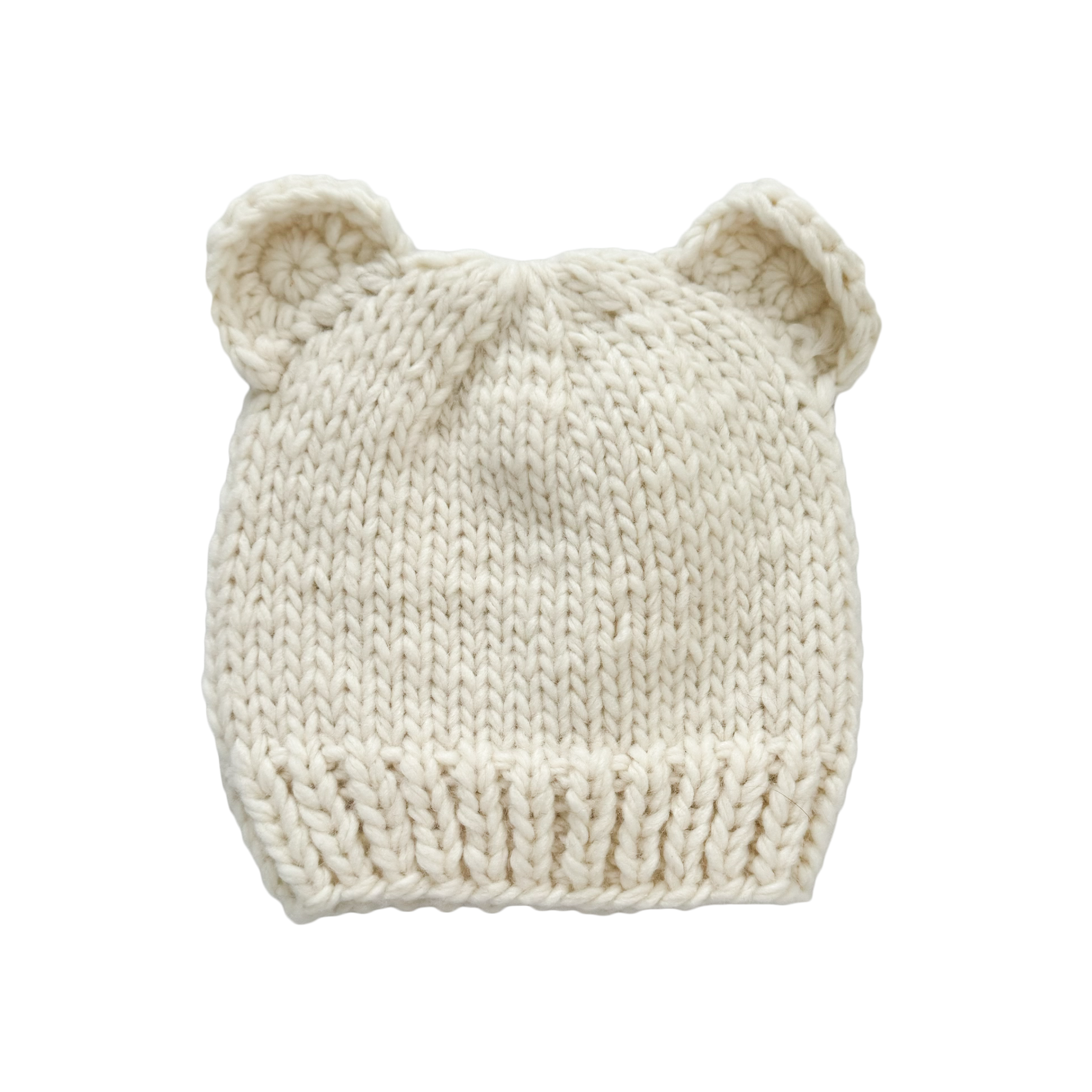 Bear Hat, Cream Baby Shower Kid Accessories Fall Winter Gift: S; 6-24M