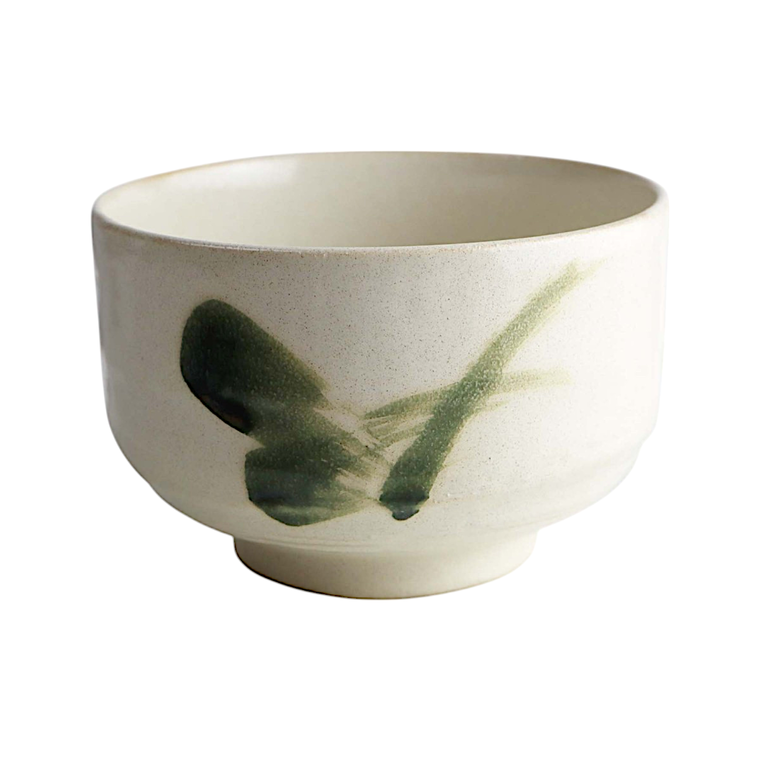12oz Matcha Bowl Ivory Green Brush