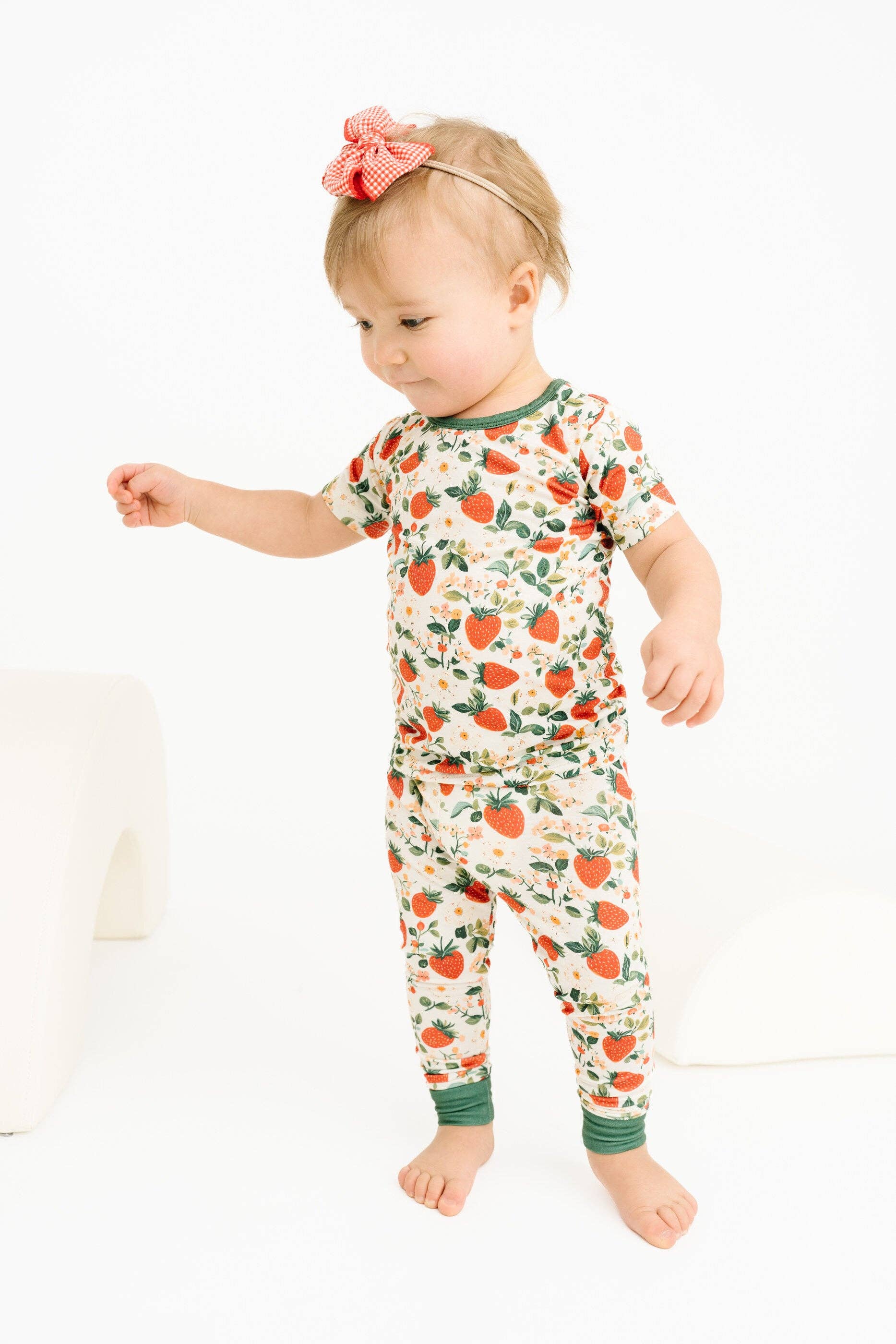 Vintage Strawberry Short Sleeve Bamboo Set: 3T