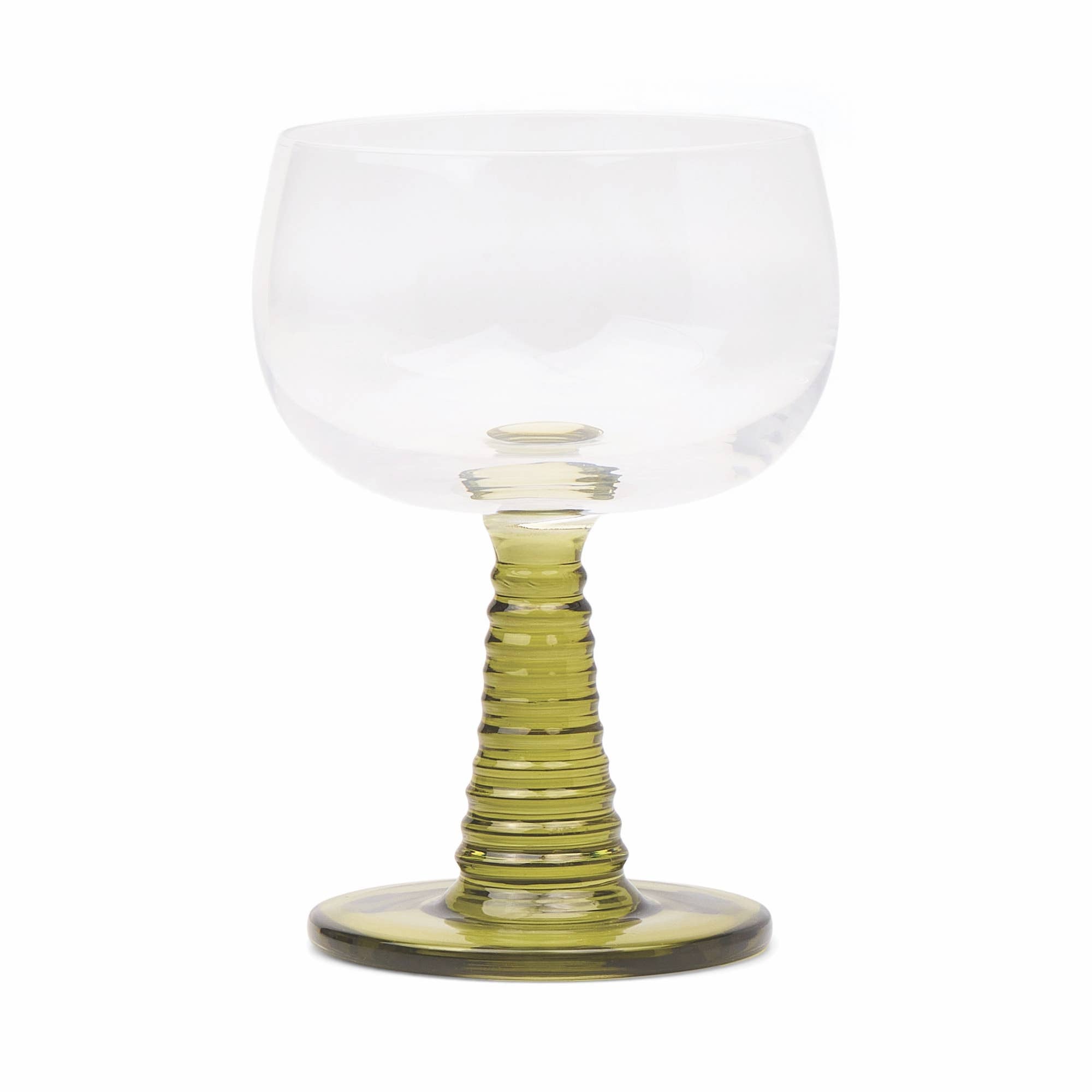 The Romy Set of 2 Wine Glasses - Olive
