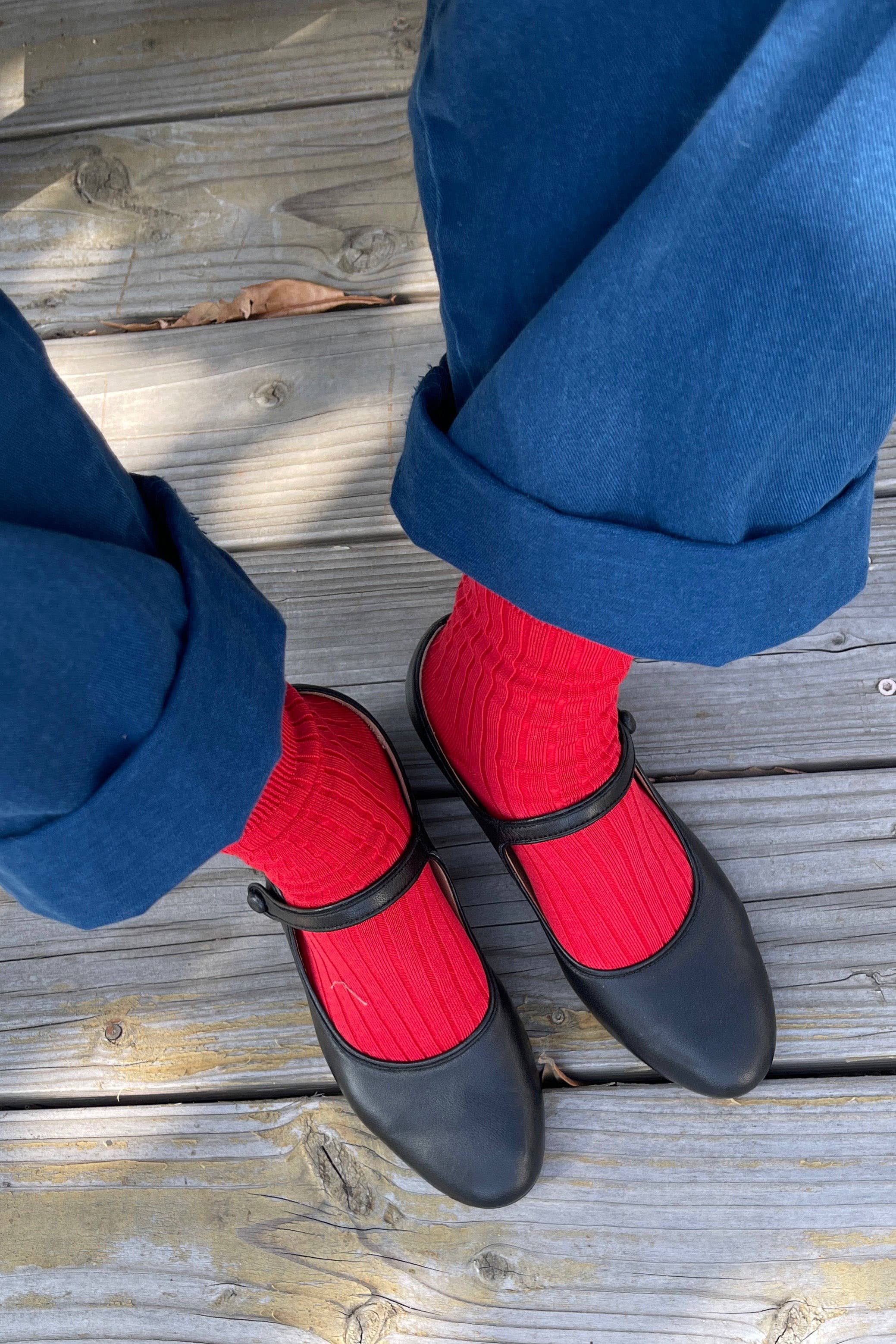 Desert Rose Mercerized Cotton Ribbed Socks