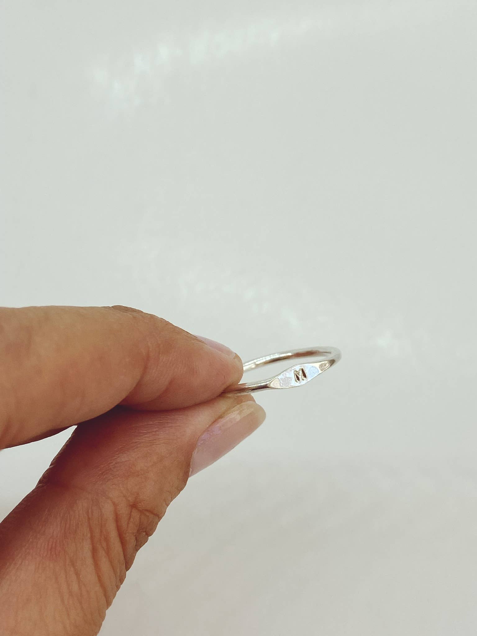Dainty Signet Stacking Ring - 14k Gold Filled or Sterling Silver