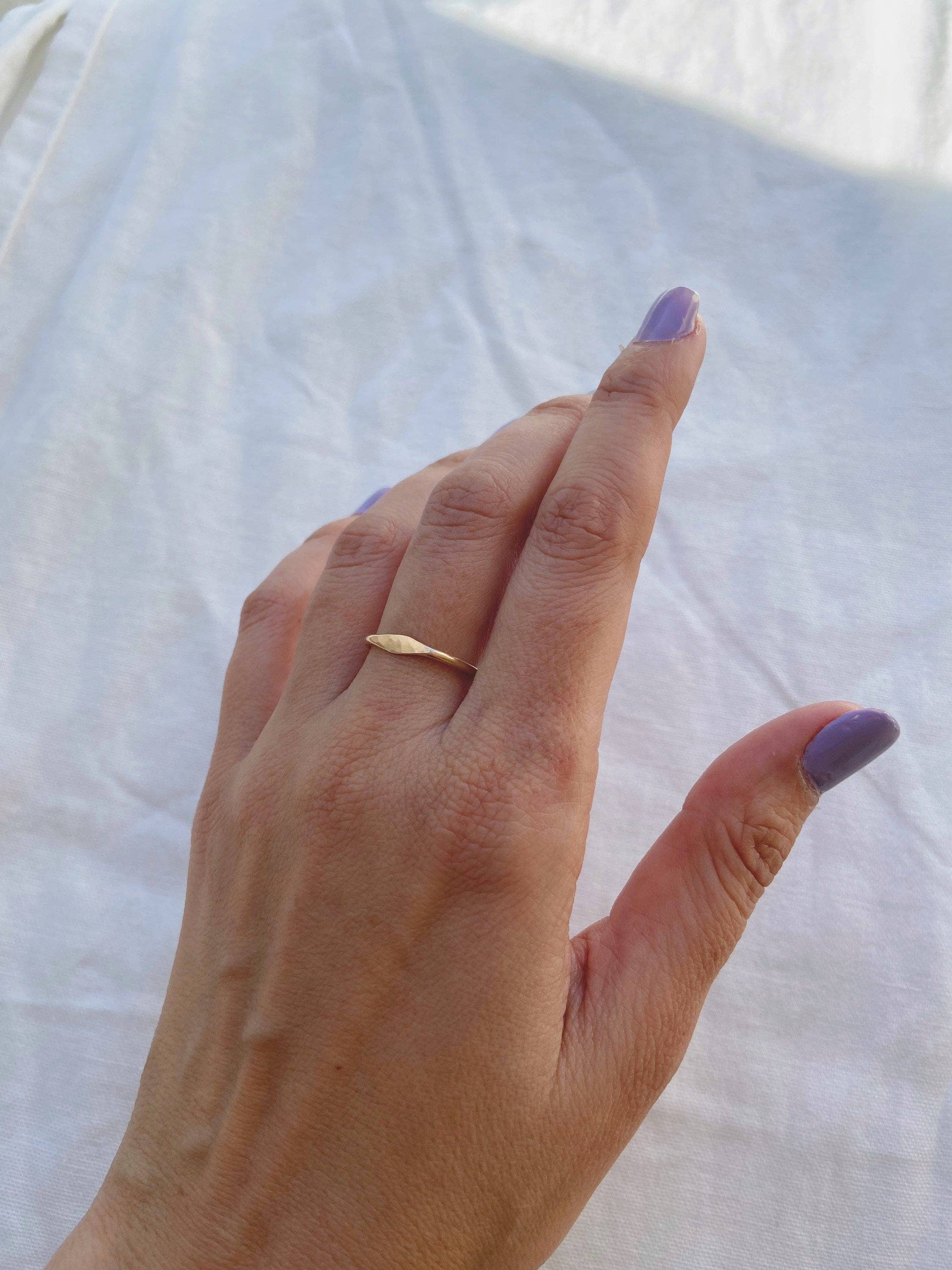Gold Fill Signet Stacking Ring - Size 7