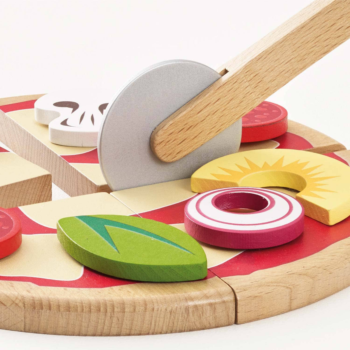 Pizza & Toppings with Slice Cutter