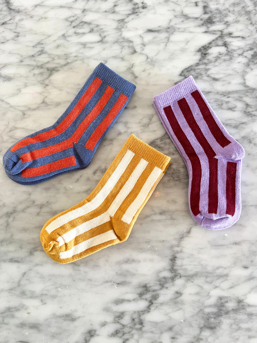 Stripe Sock in Slate – Kids 1–3Y