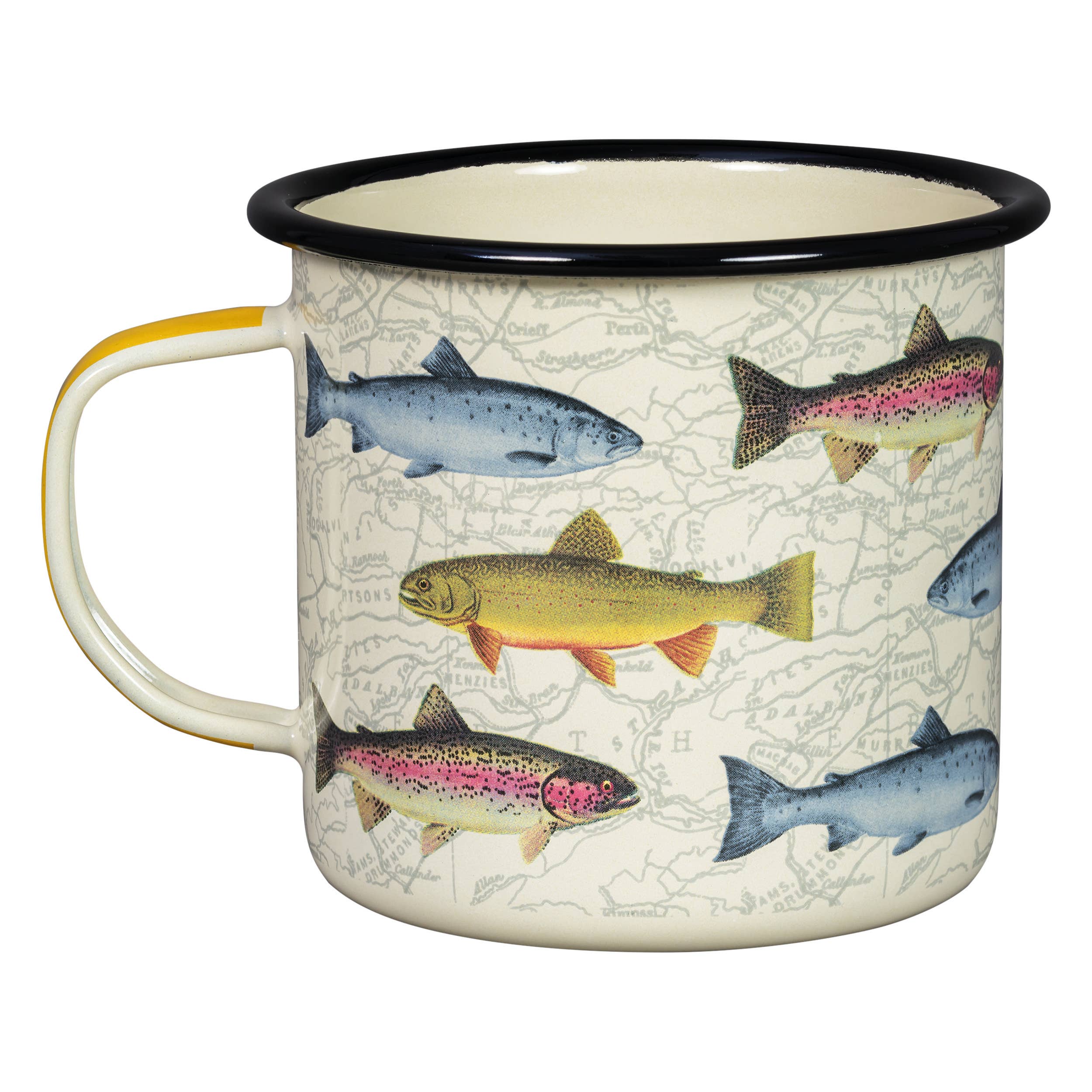 Fish Illustrated Enamel Mug, 17oz