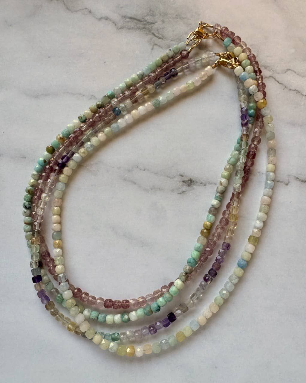 Lillian Faceted Natural Gemstone Necklace: Fluorite