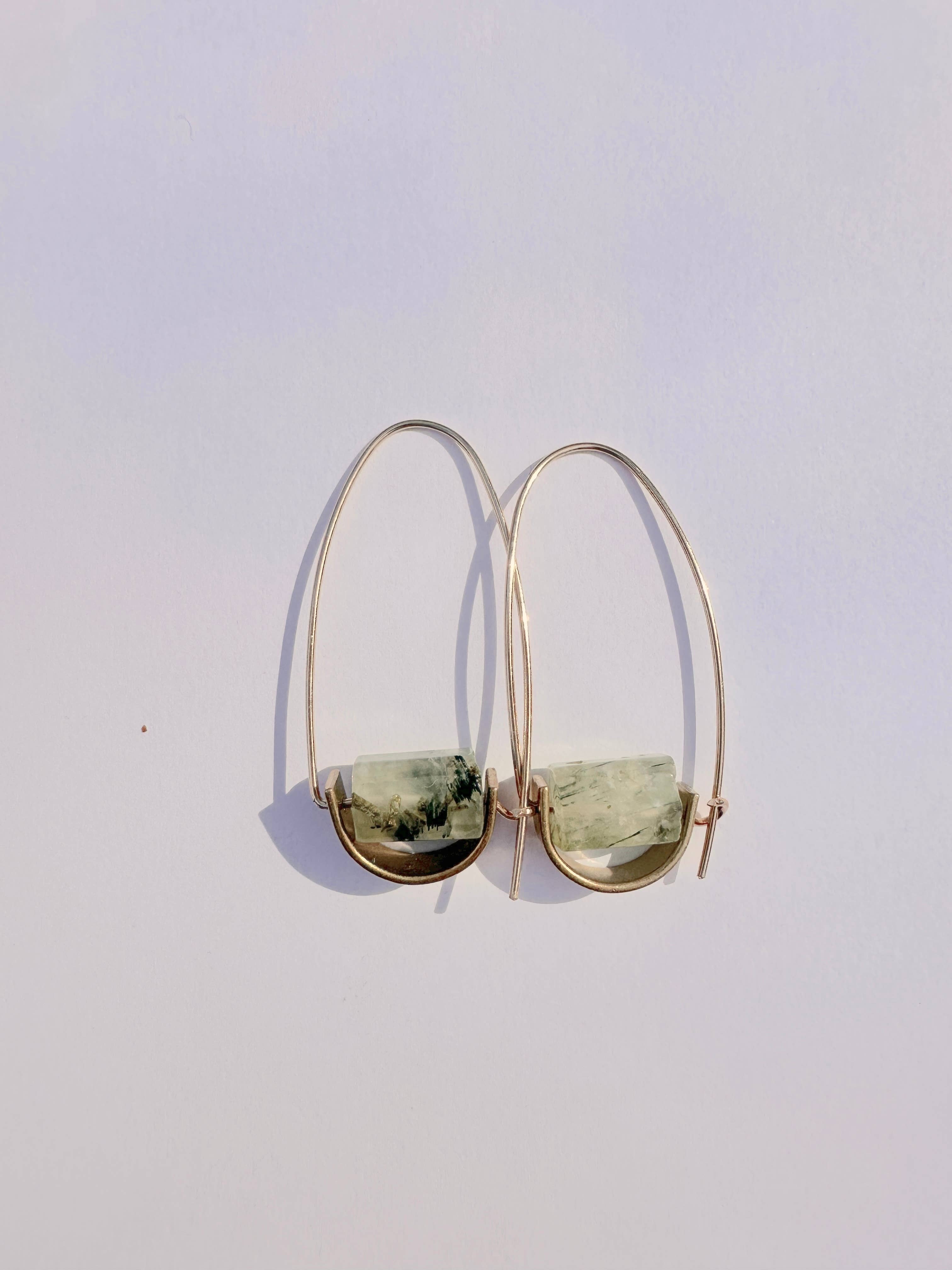 Belen Minimalist Earrings - Prehnite