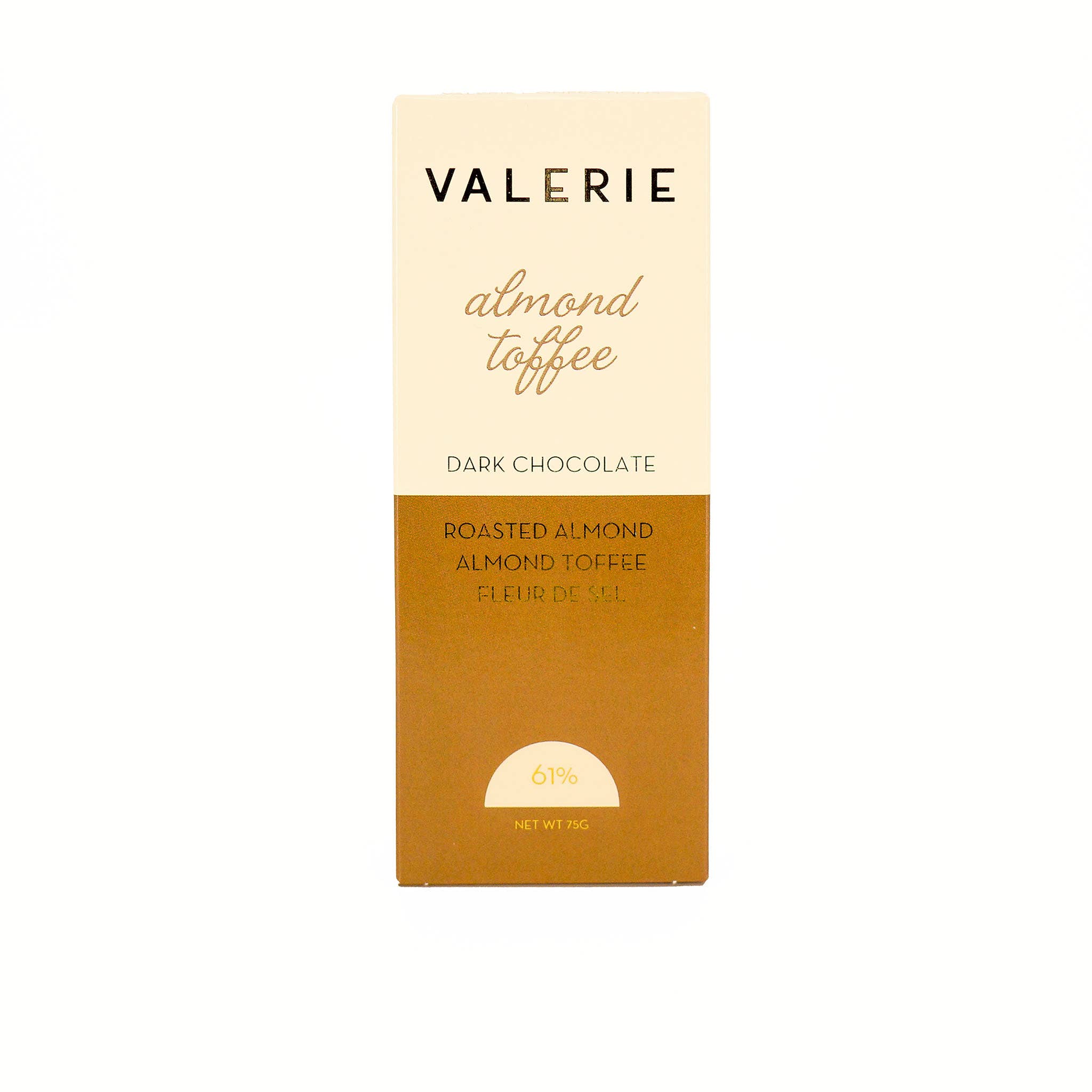 Valerie Almond Toffee 61% Dark Chocolate Bar
