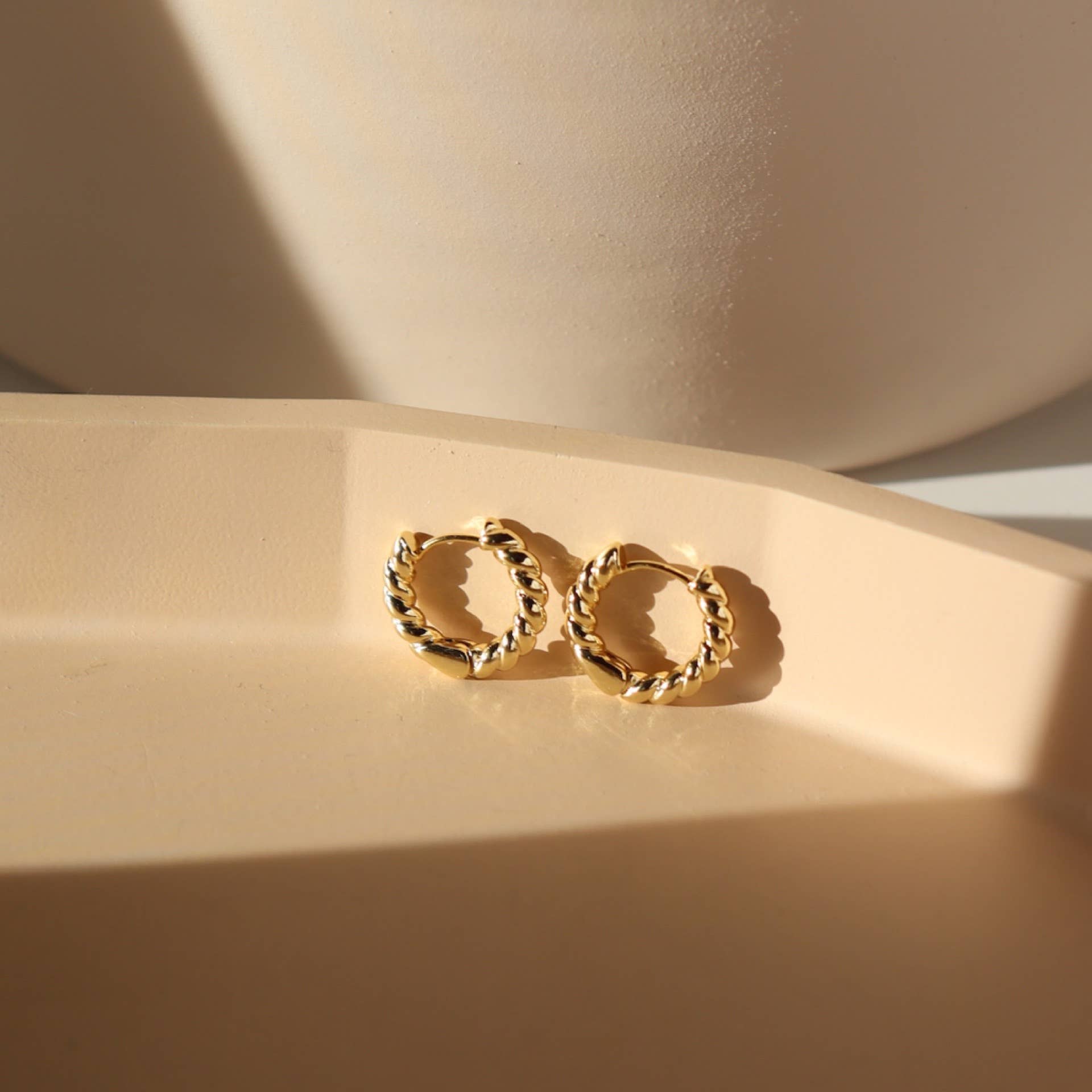 14K Gold Fill Croissant Huggie Hoop Earrings