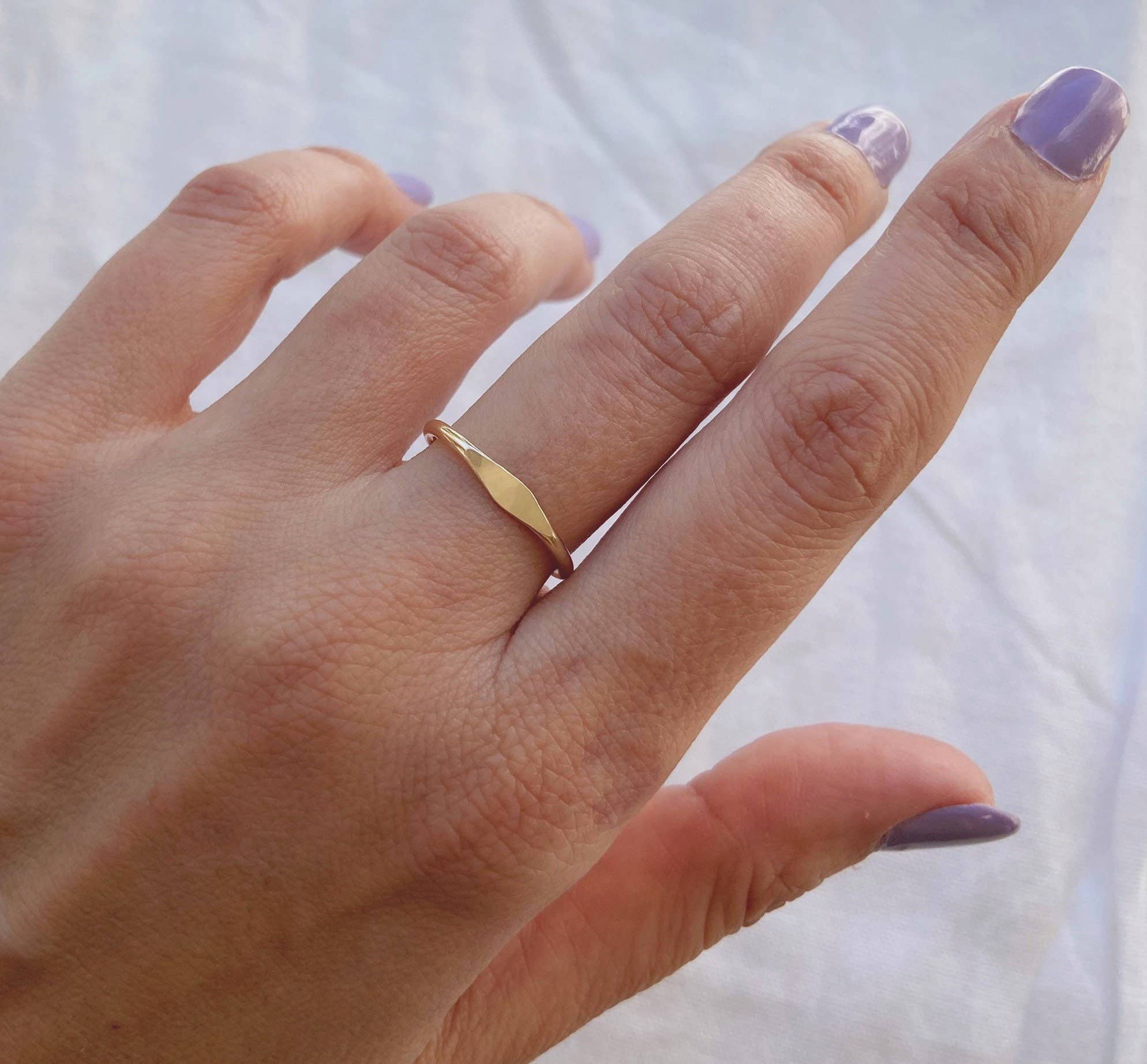 Gold Fill Signet Stacking Ring - Size 7
