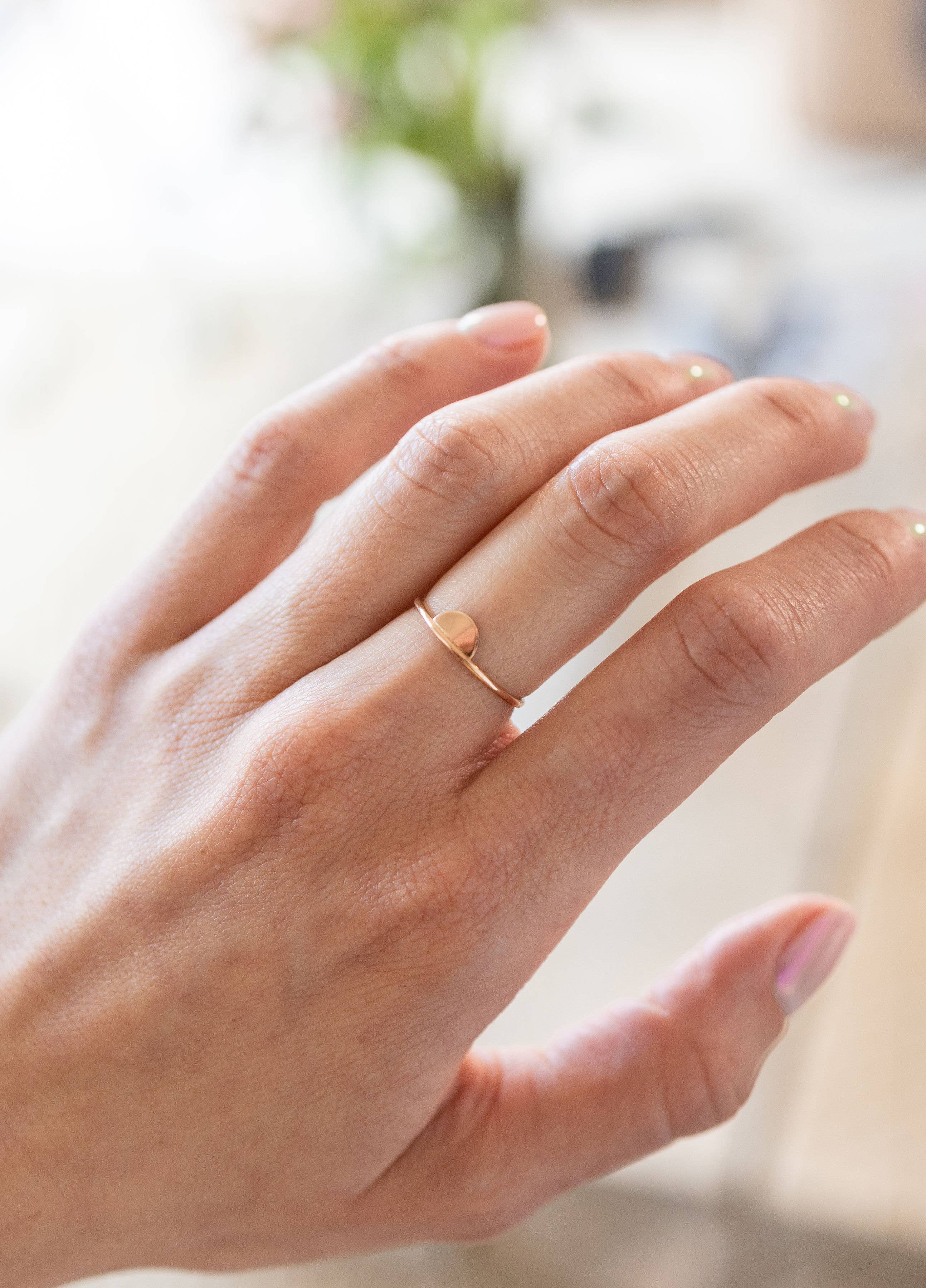 Dainty Half Moon Stacking Ring in 14k Gold Filled