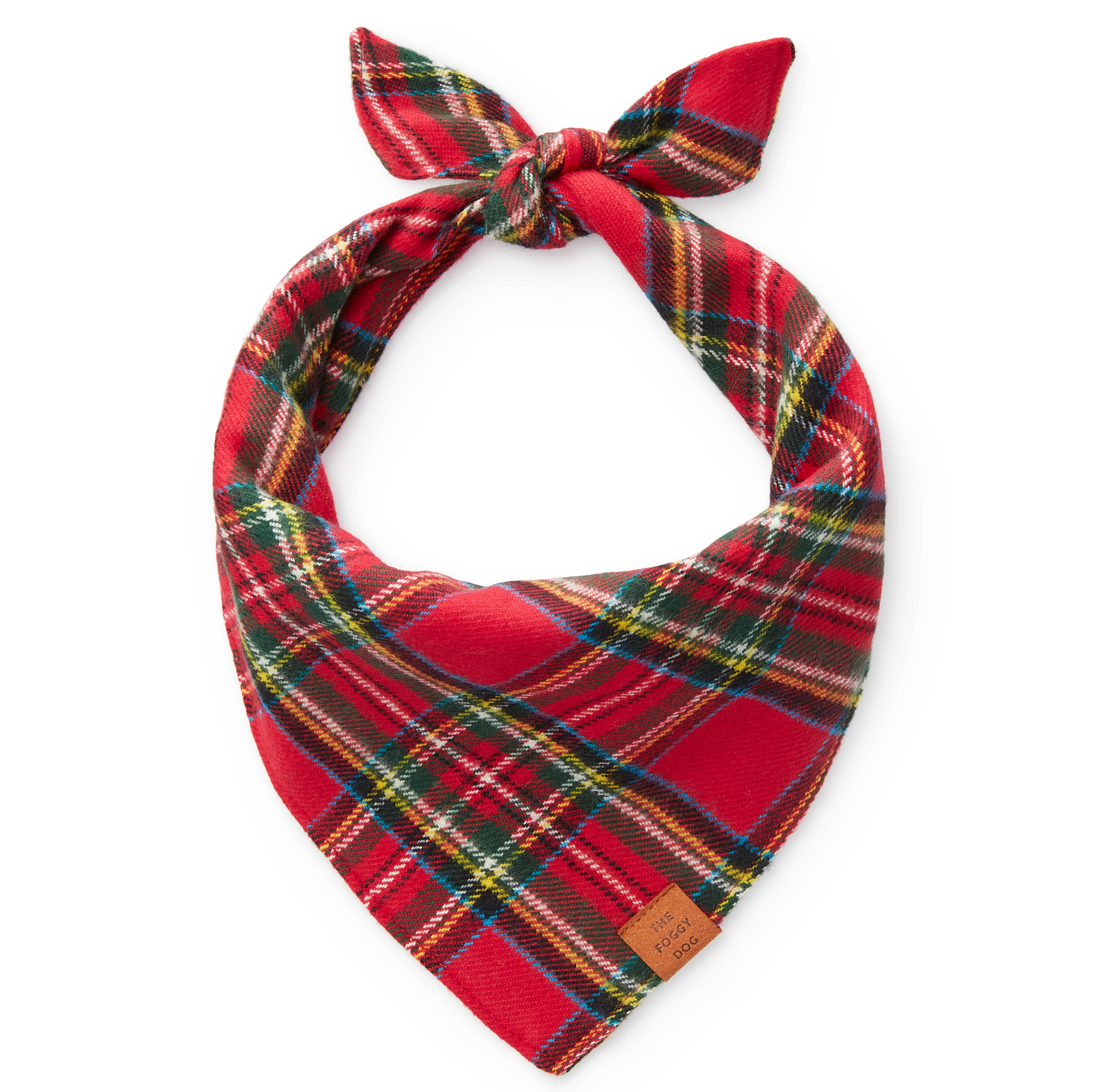 Tartan Plaid Flannel Holiday Dog Bandana: Large