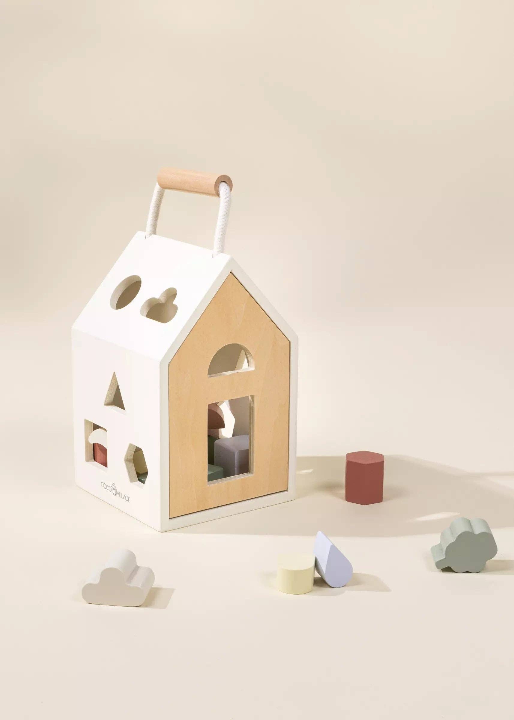 Wooden Shape Sorting House