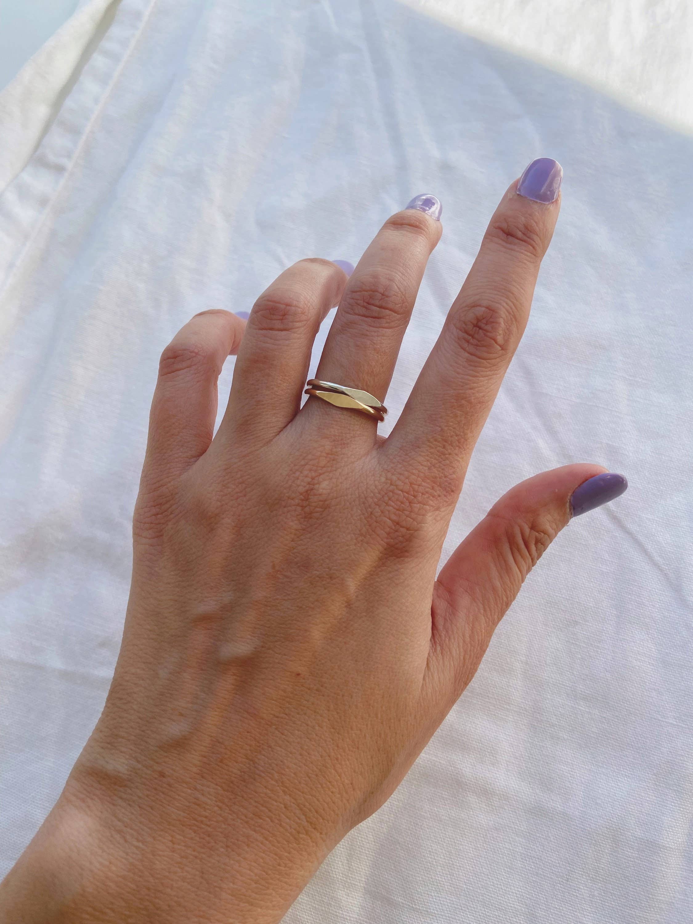 Gold Fill Signet Stacking Ring - Size 7