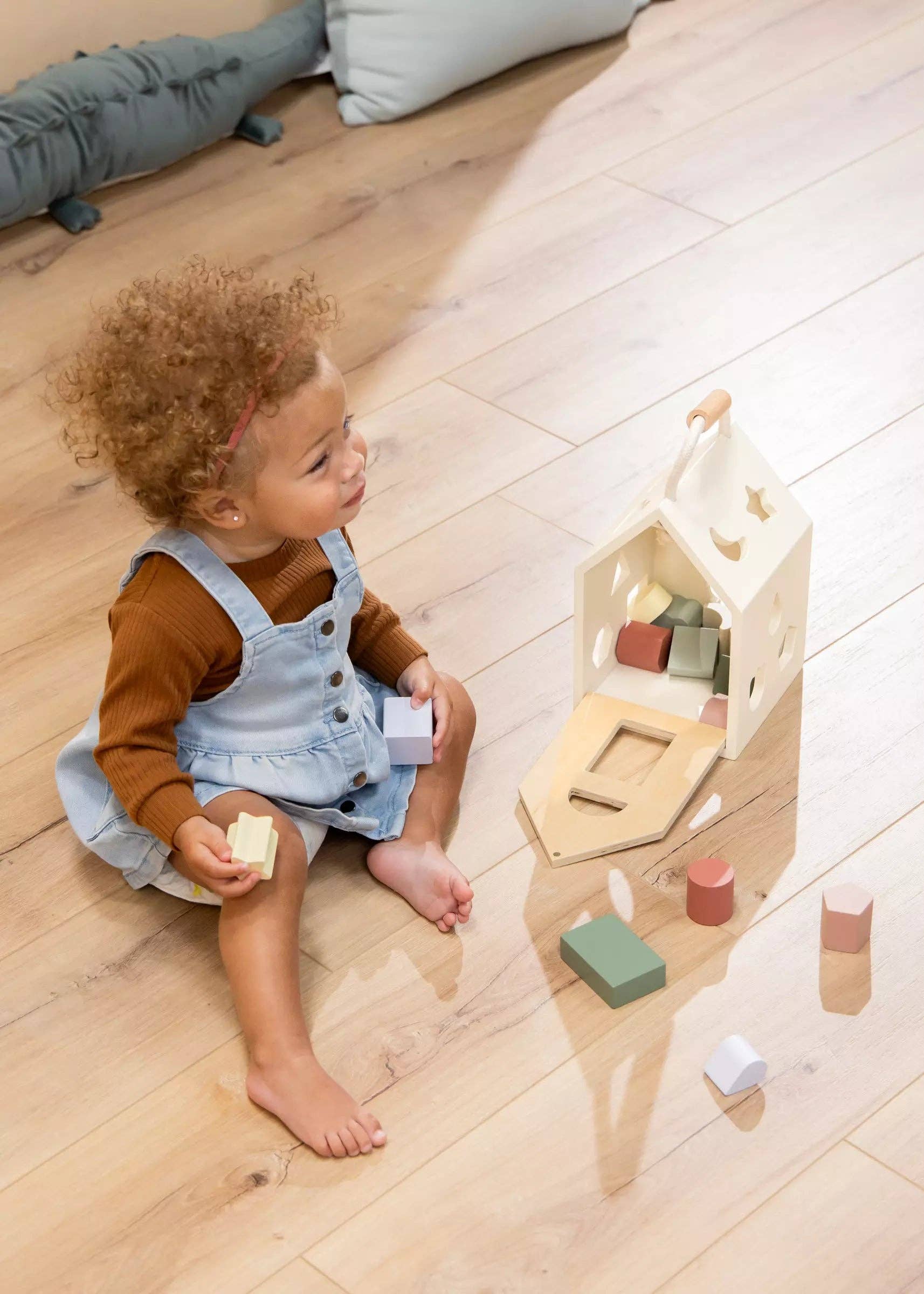 Wooden Shape Sorting House