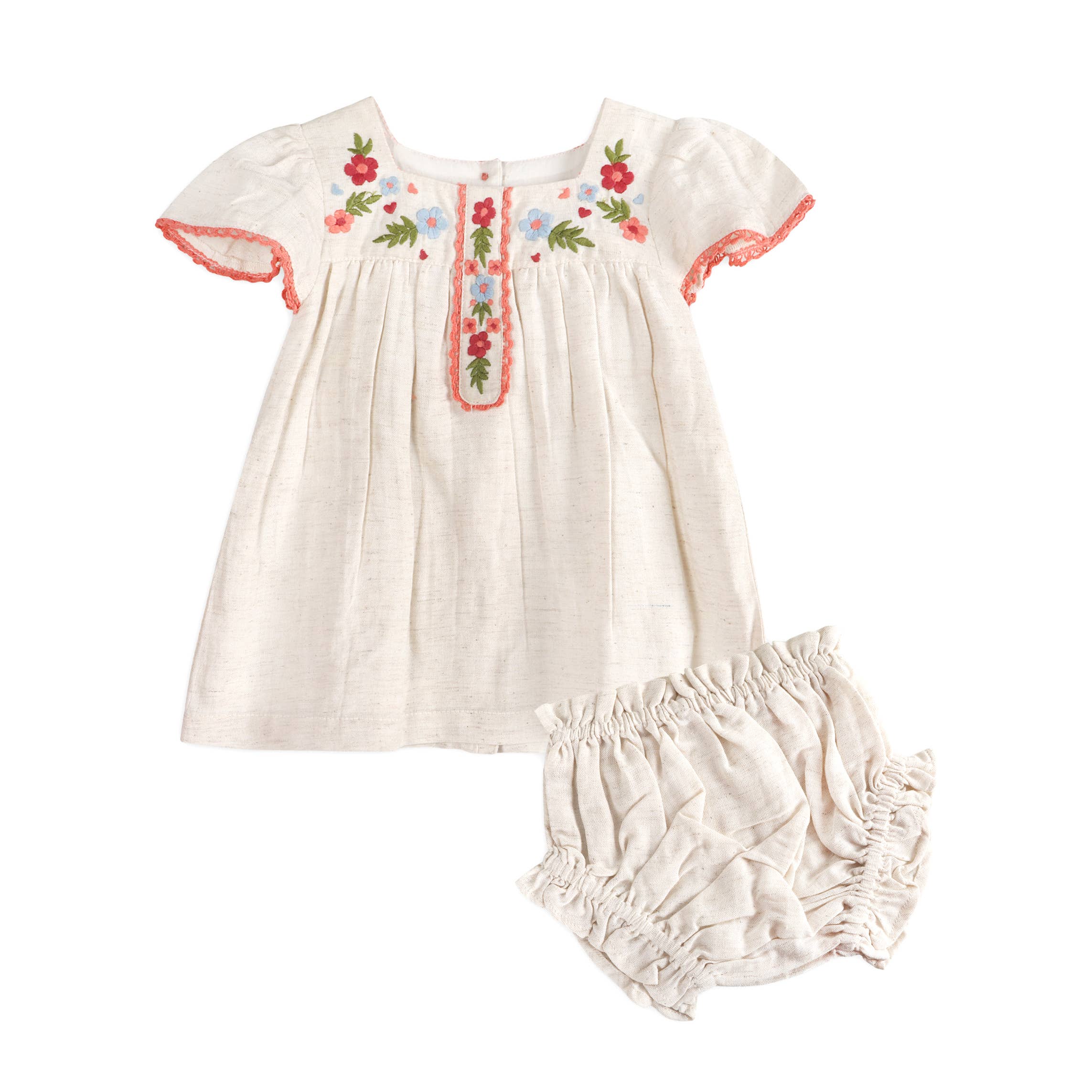 Gabi Embroidered Baby Dress + Bloomer