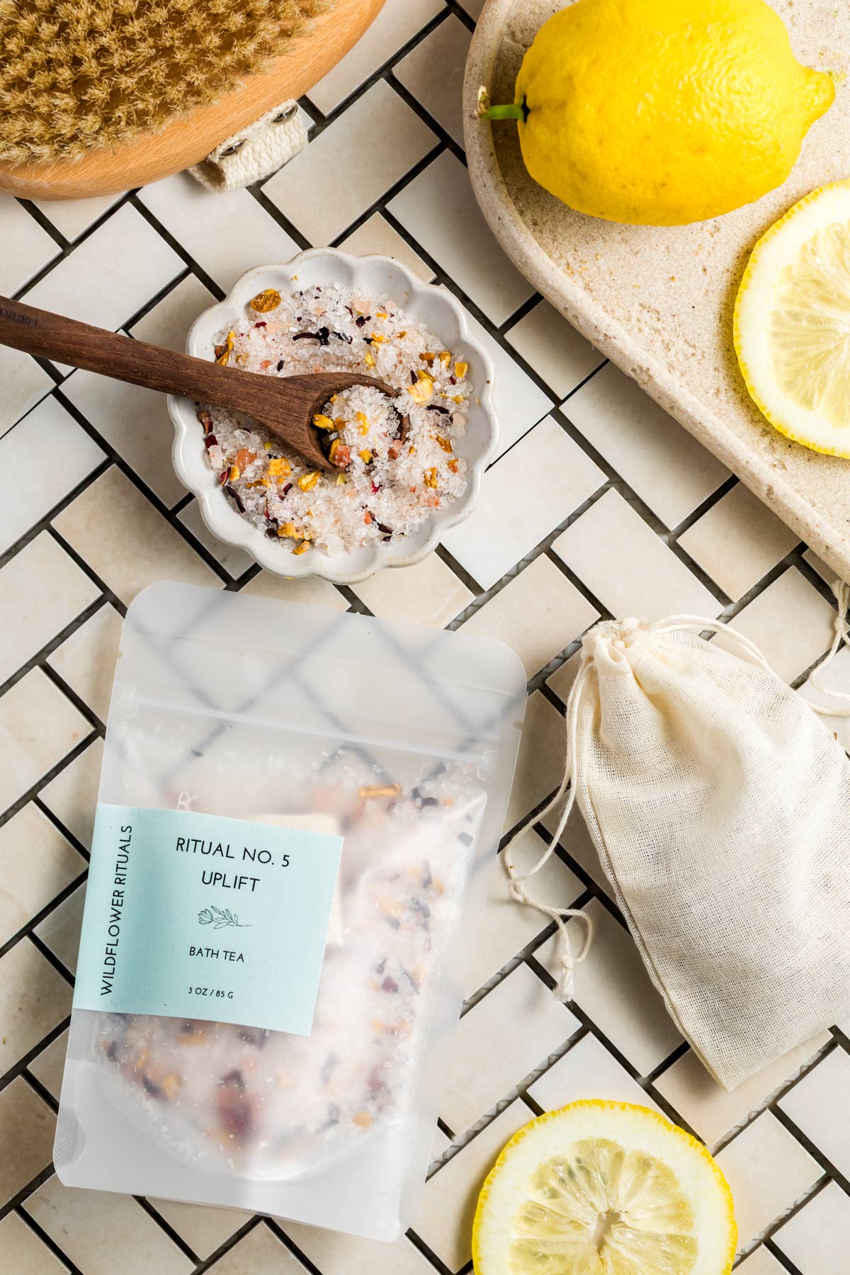 Ritual No. 5 Uplift Botanical Bath Tea – Sweet Orange & Lemon