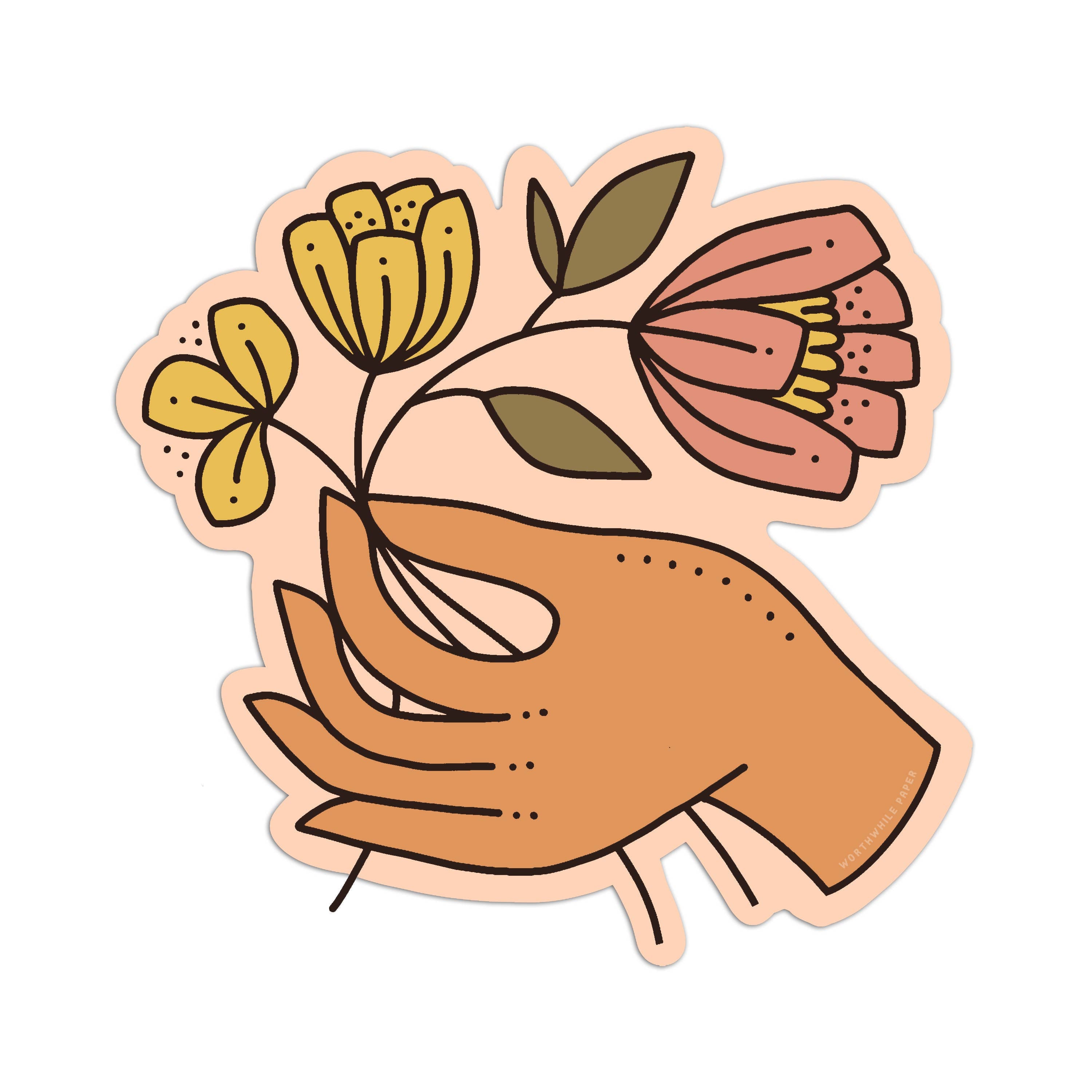 Picking Flowers Die-Cut Sticker