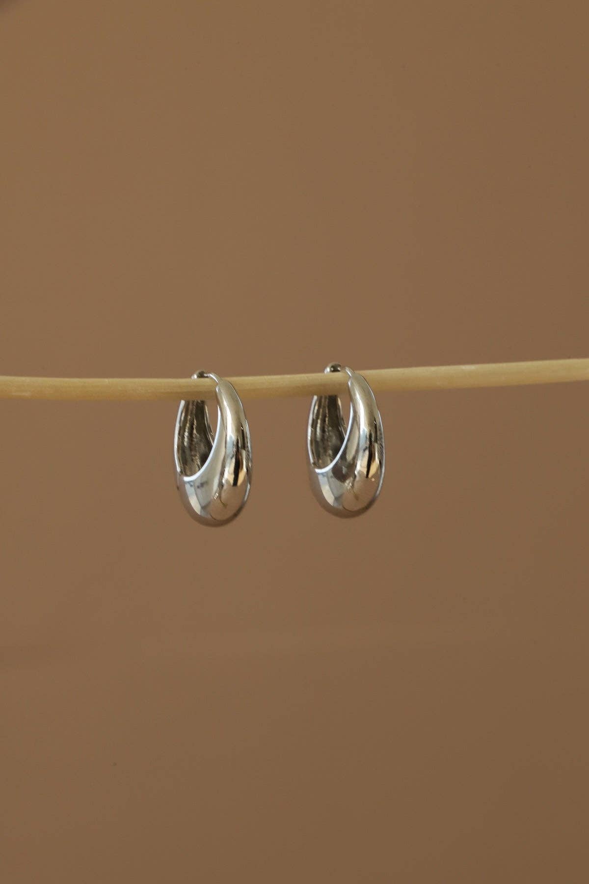 Amalfi Chunky Silver Hoop Earrings