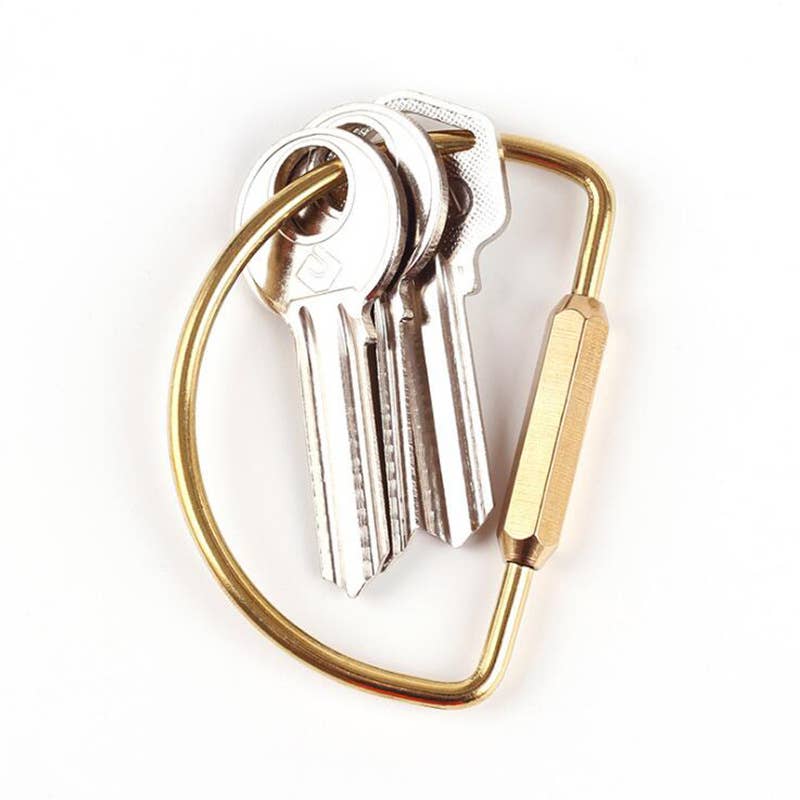 Brass D-Ring Keychain with Screw Closure