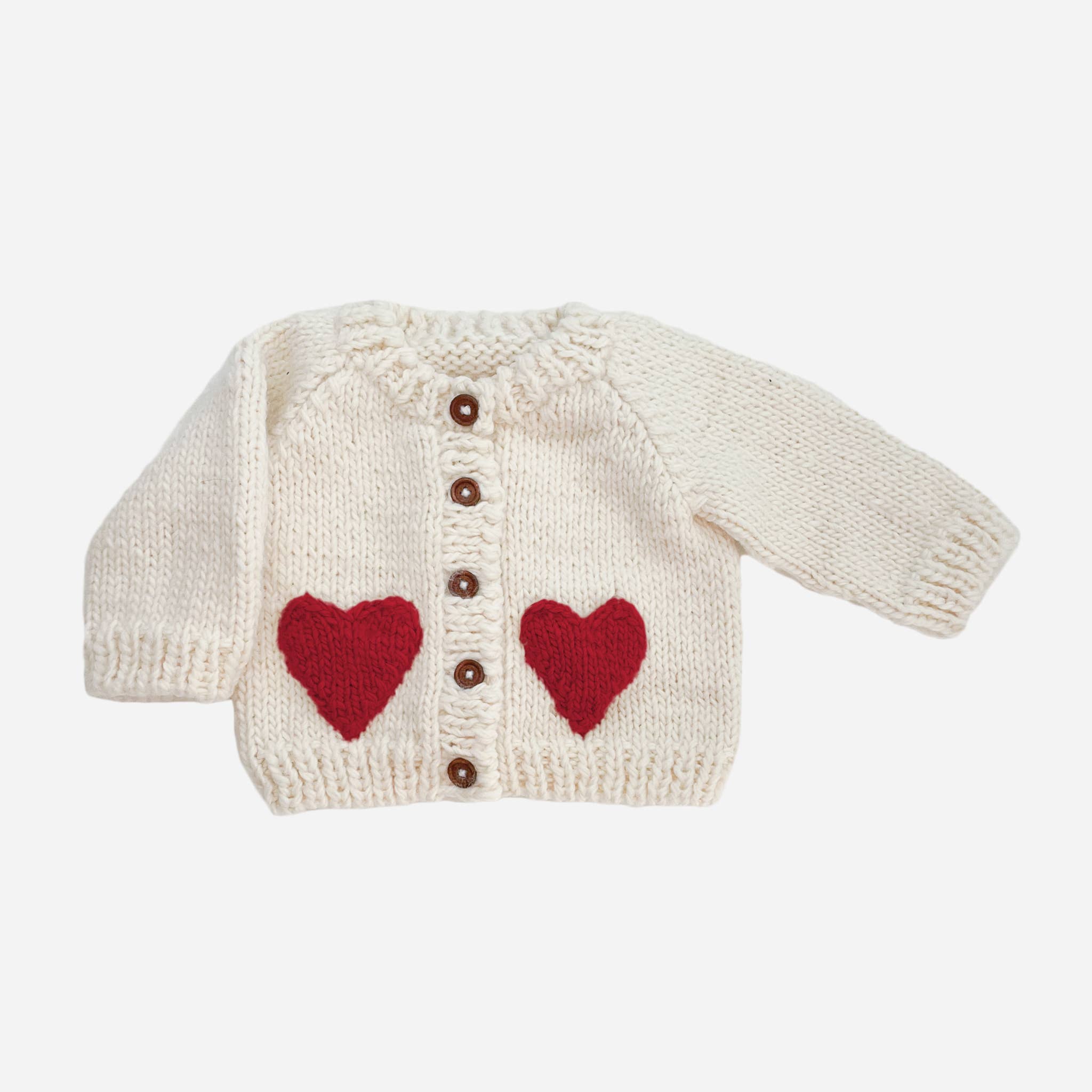 Heart Cardigan | Red & Cream Baby & Toddler Sweater