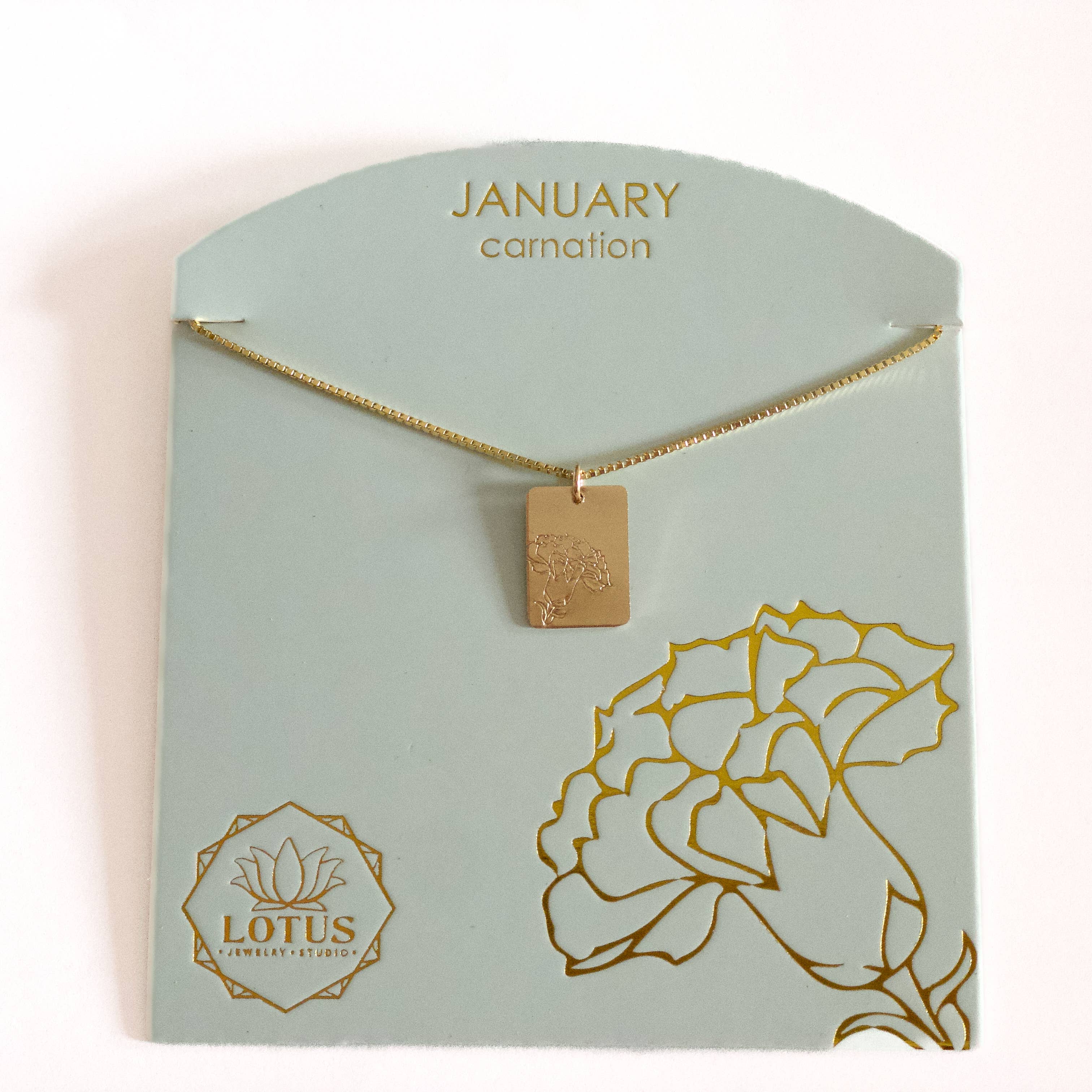 Birthflower Necklace: 14K Gold-filled / April