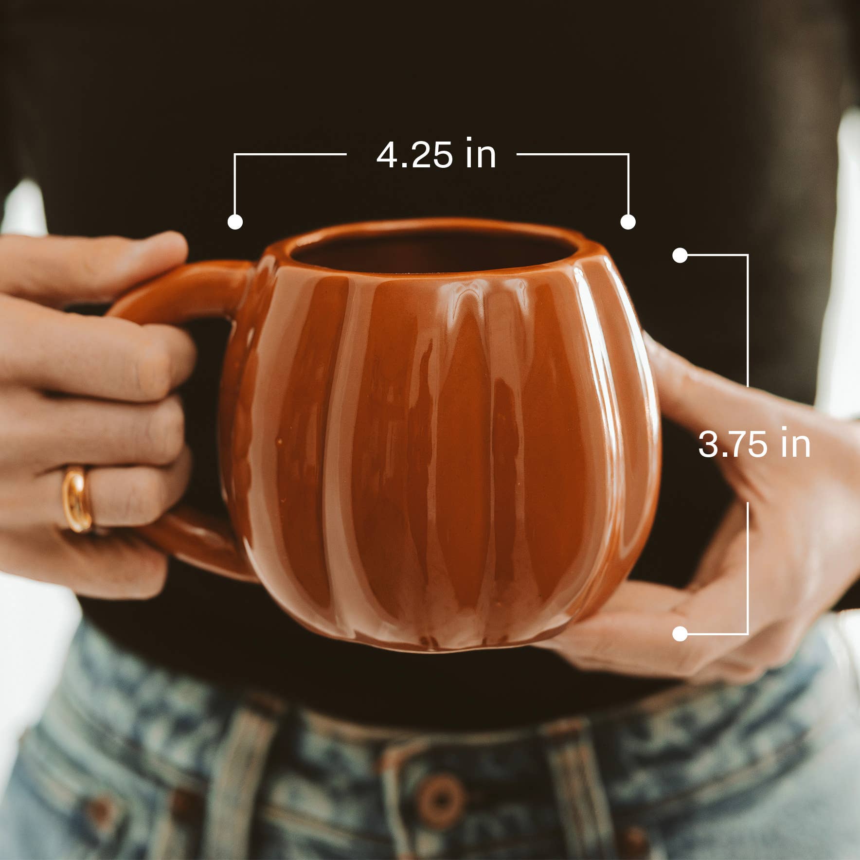 Cream Ceramic Pumpkin Coffee Mug