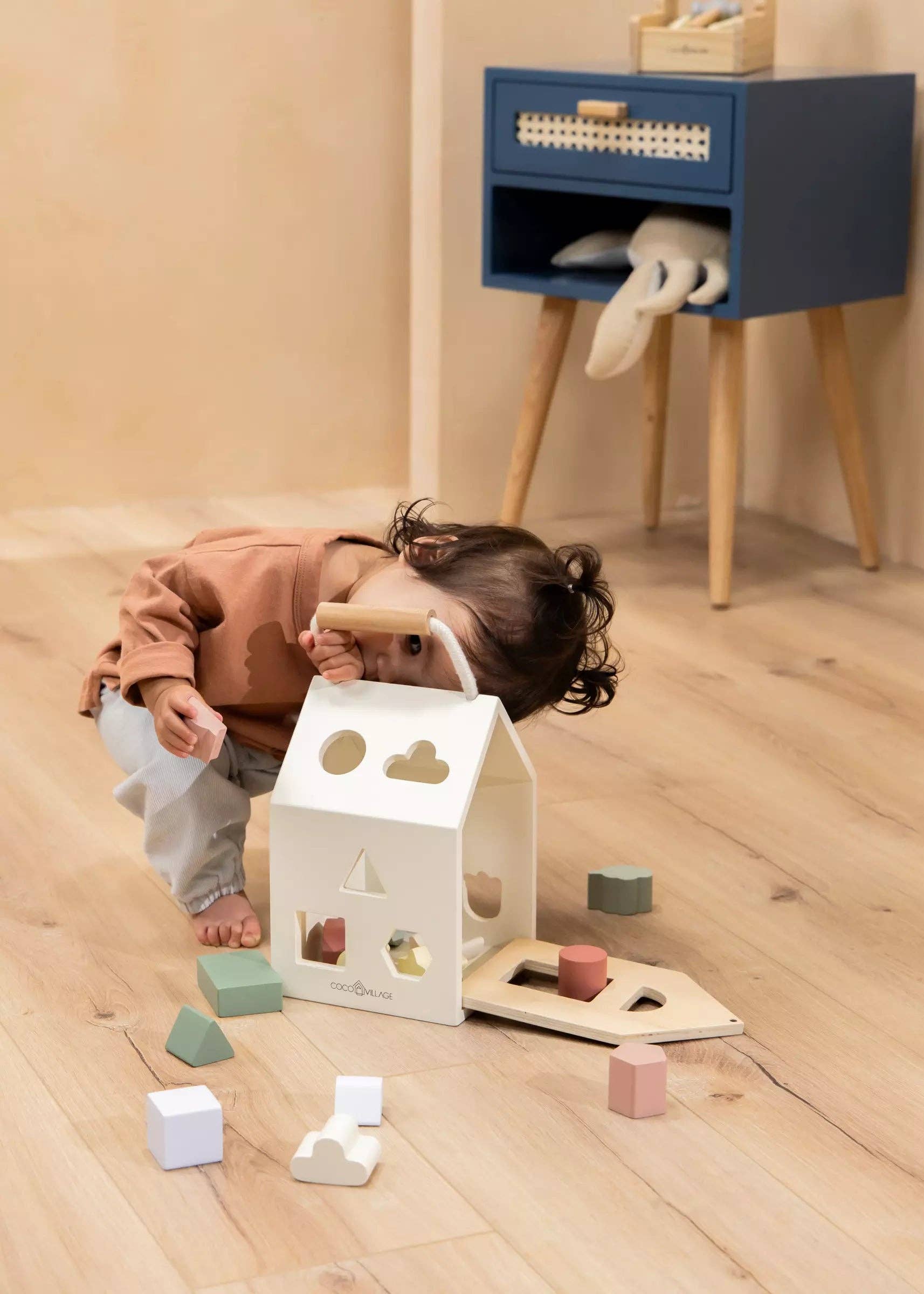 Wooden Shape Sorting House