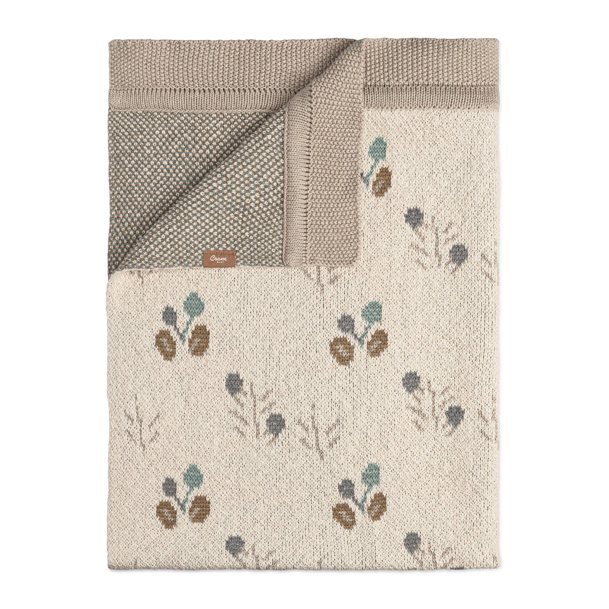 Avery Organic Cotton Knitted Baby Blanket in Poppy