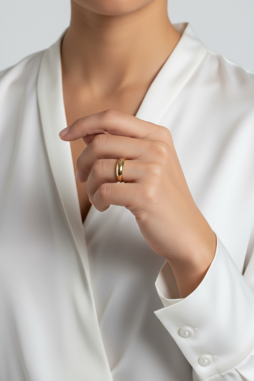 18k Gold Filled Mini Polished Dome Ring: 10