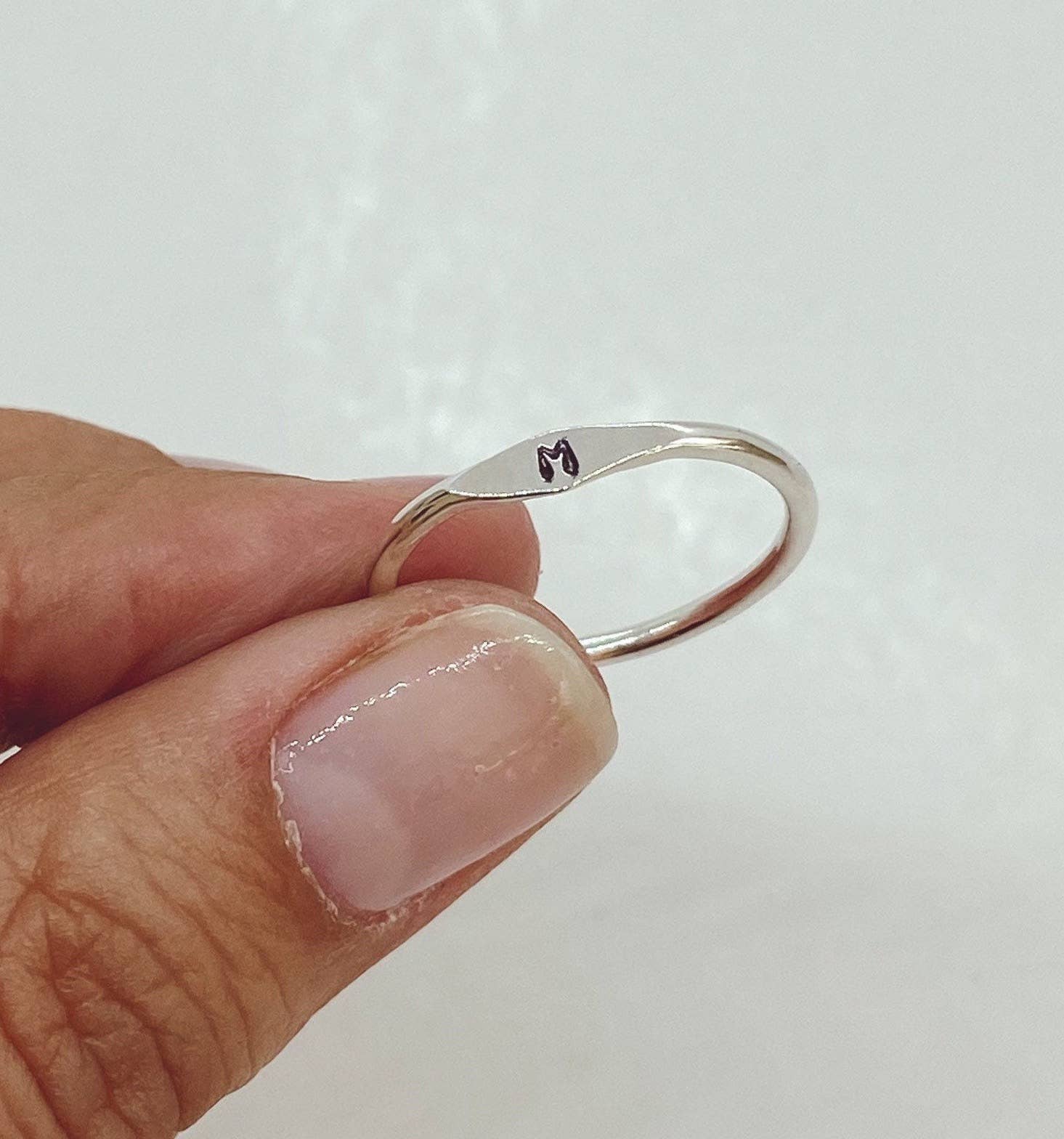 Gold Fill Signet Stacking Ring - Size 7
