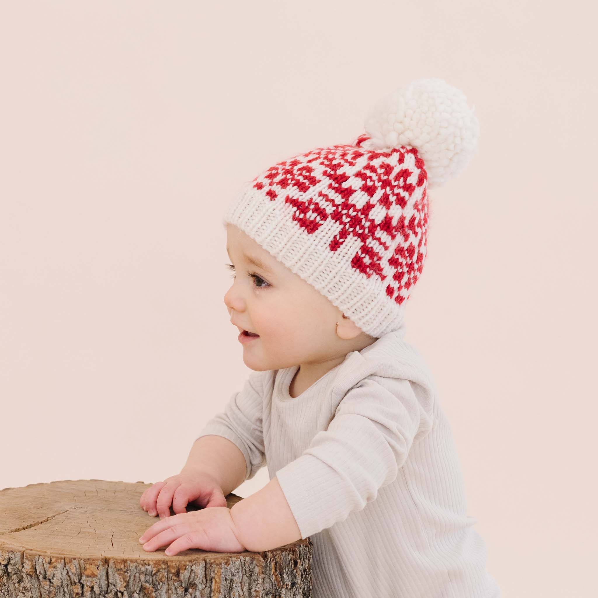 Snowfall Hat Red Baby Kids Winter Beanie Holiday Clothing: XS; 3-6m