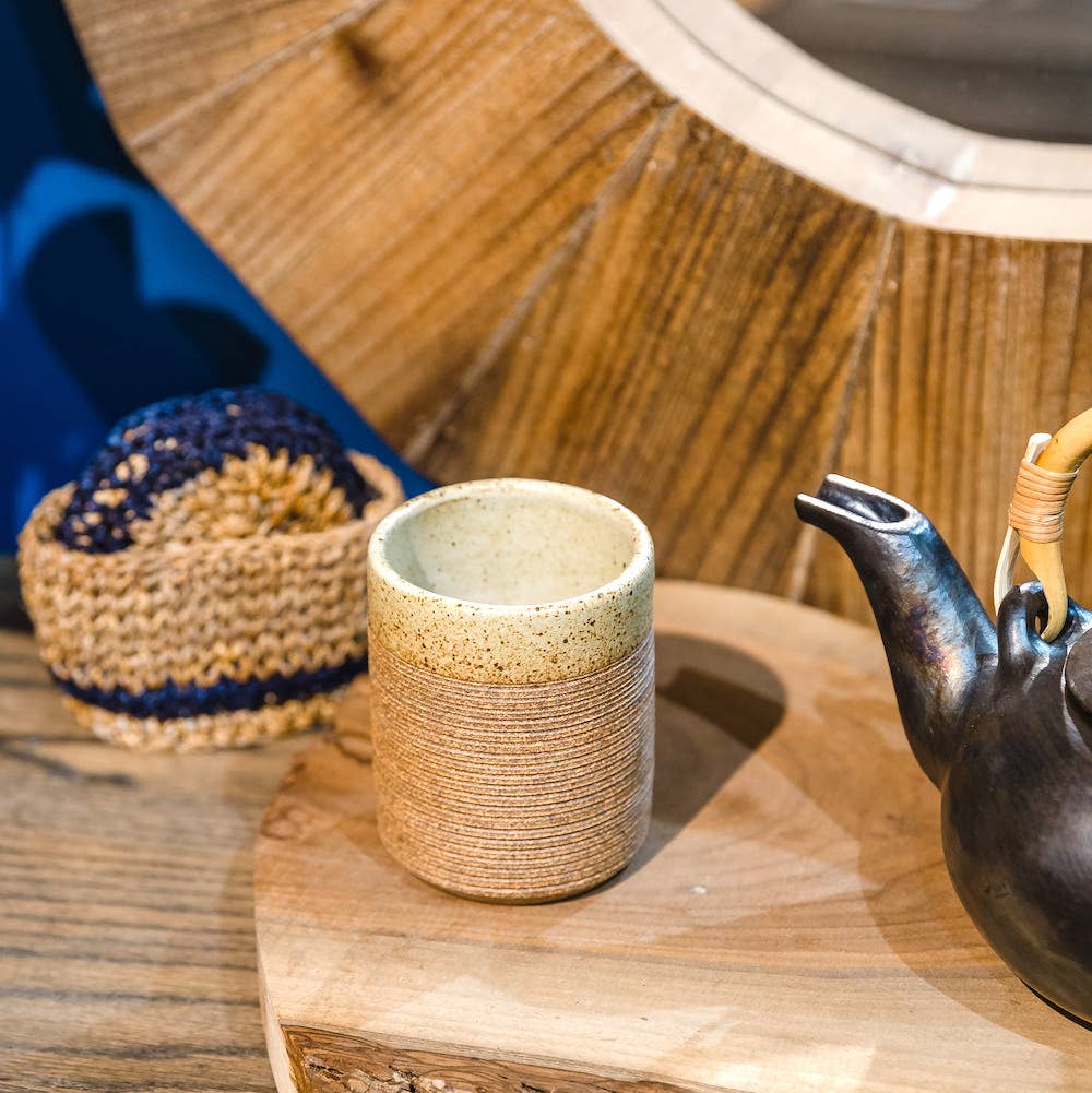 Rustic White Ceramic Tumbler Handmade Cup