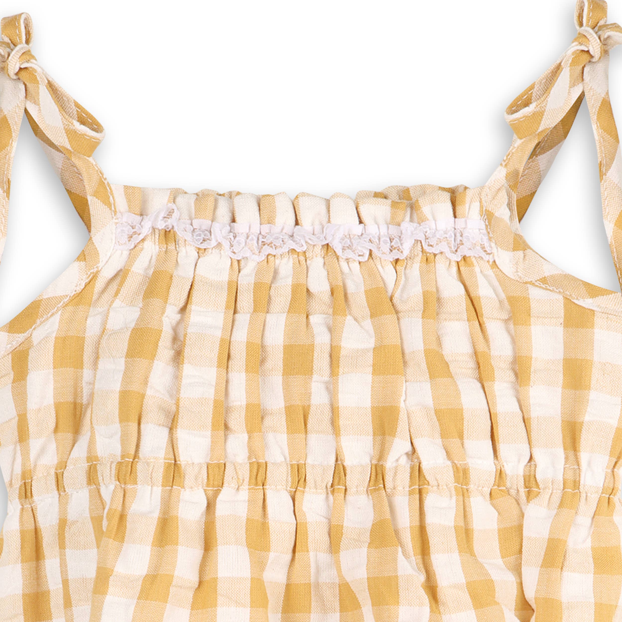 Lola Seersucker Gingham Organic Baby Romper with Headband
