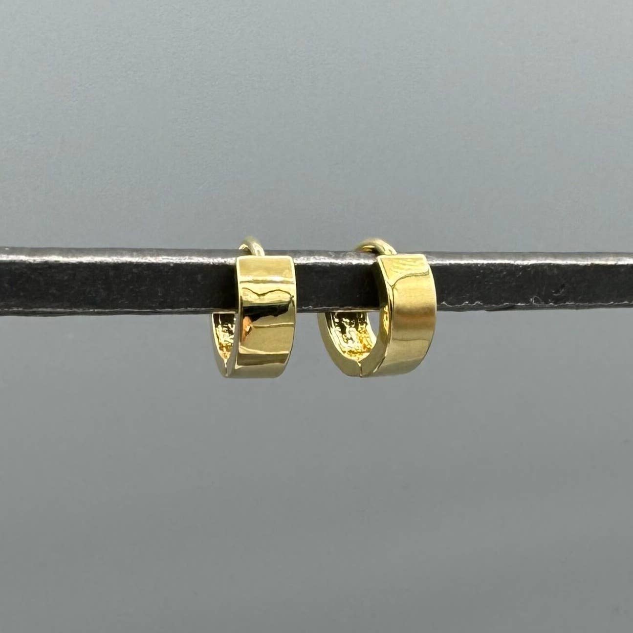 Small Square Huggie Hoop Earrings – Sterling Silver