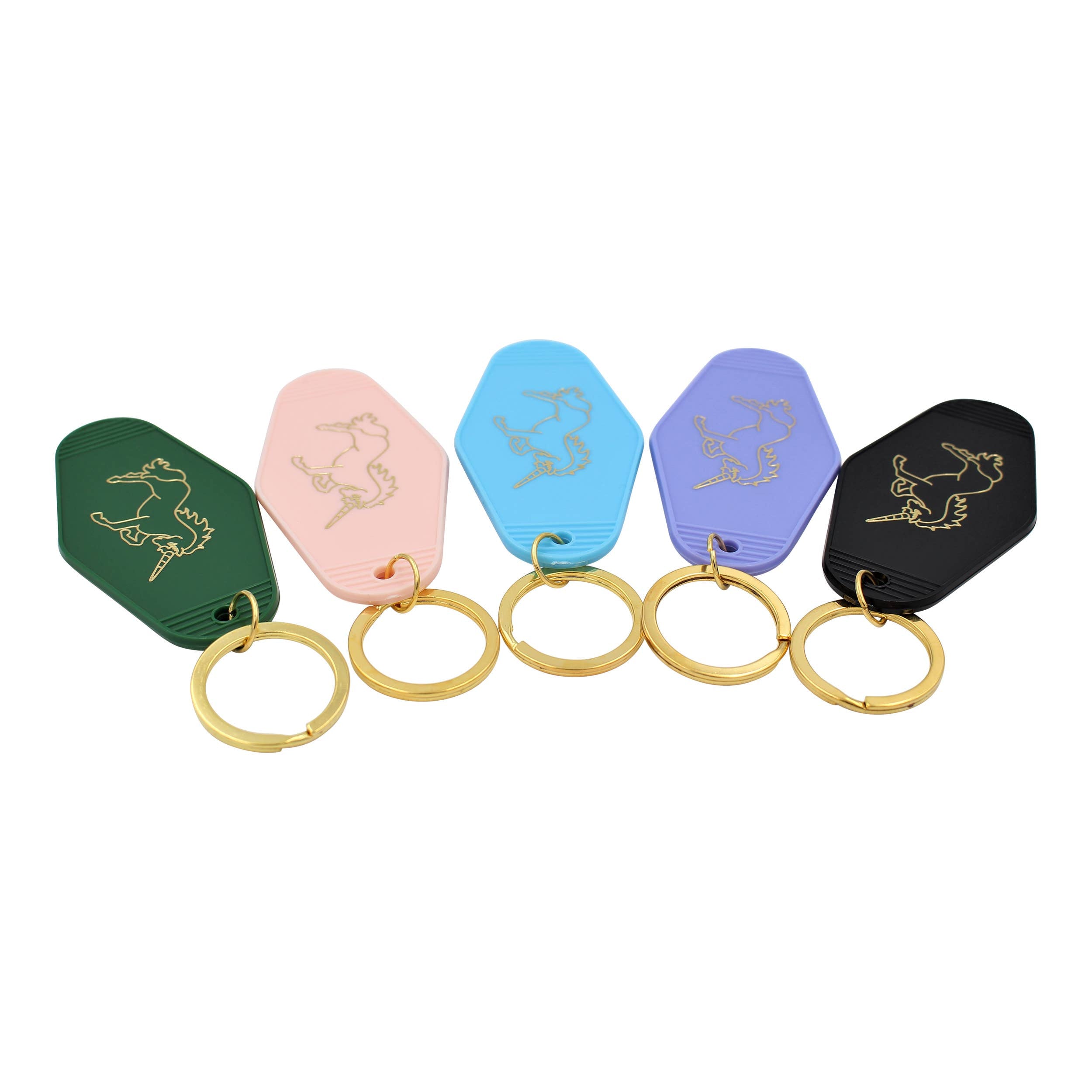 Vintage Unicorn Hotel Keychain – Black & Gold