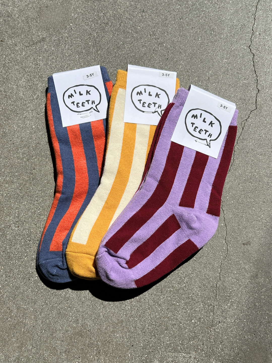 Stripe Sock in Slate – Kids 1–3Y