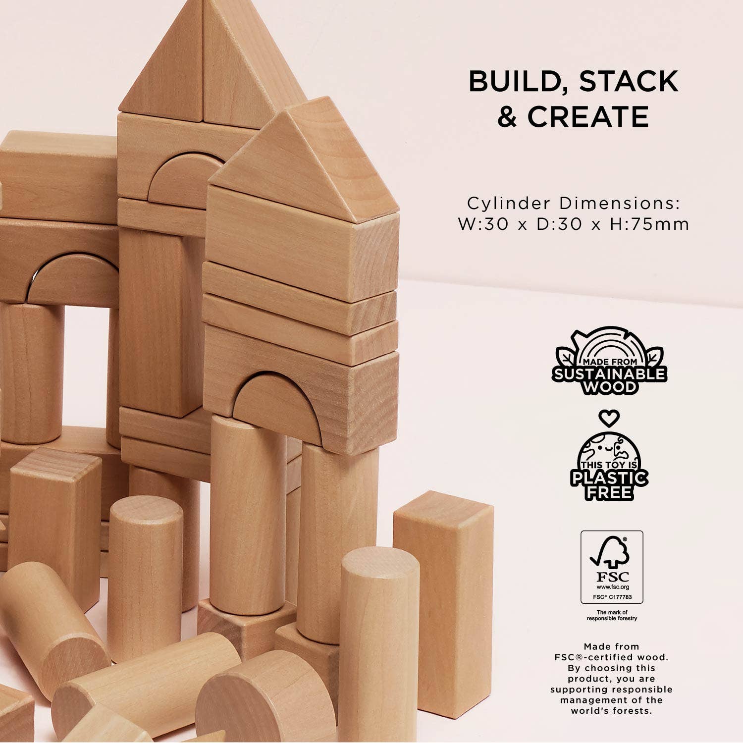Natural Wood Building Blocks