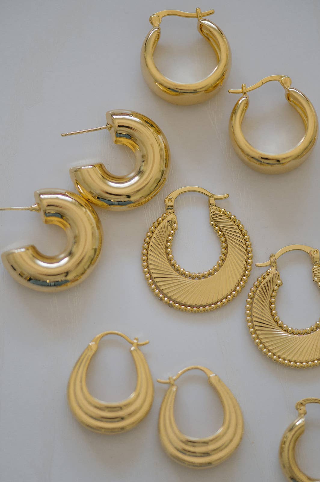 Claire Hoops Earrings Gold Filled Silver: Yellow Gold